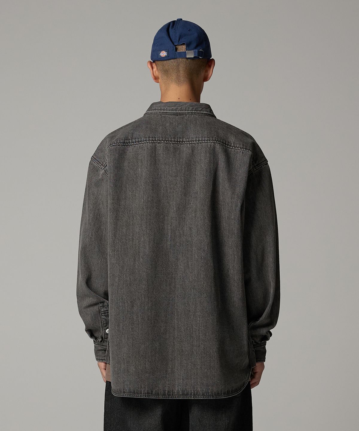 디키즈(DICKIES) 더블 포켓 워시드 데님 셔츠 Black