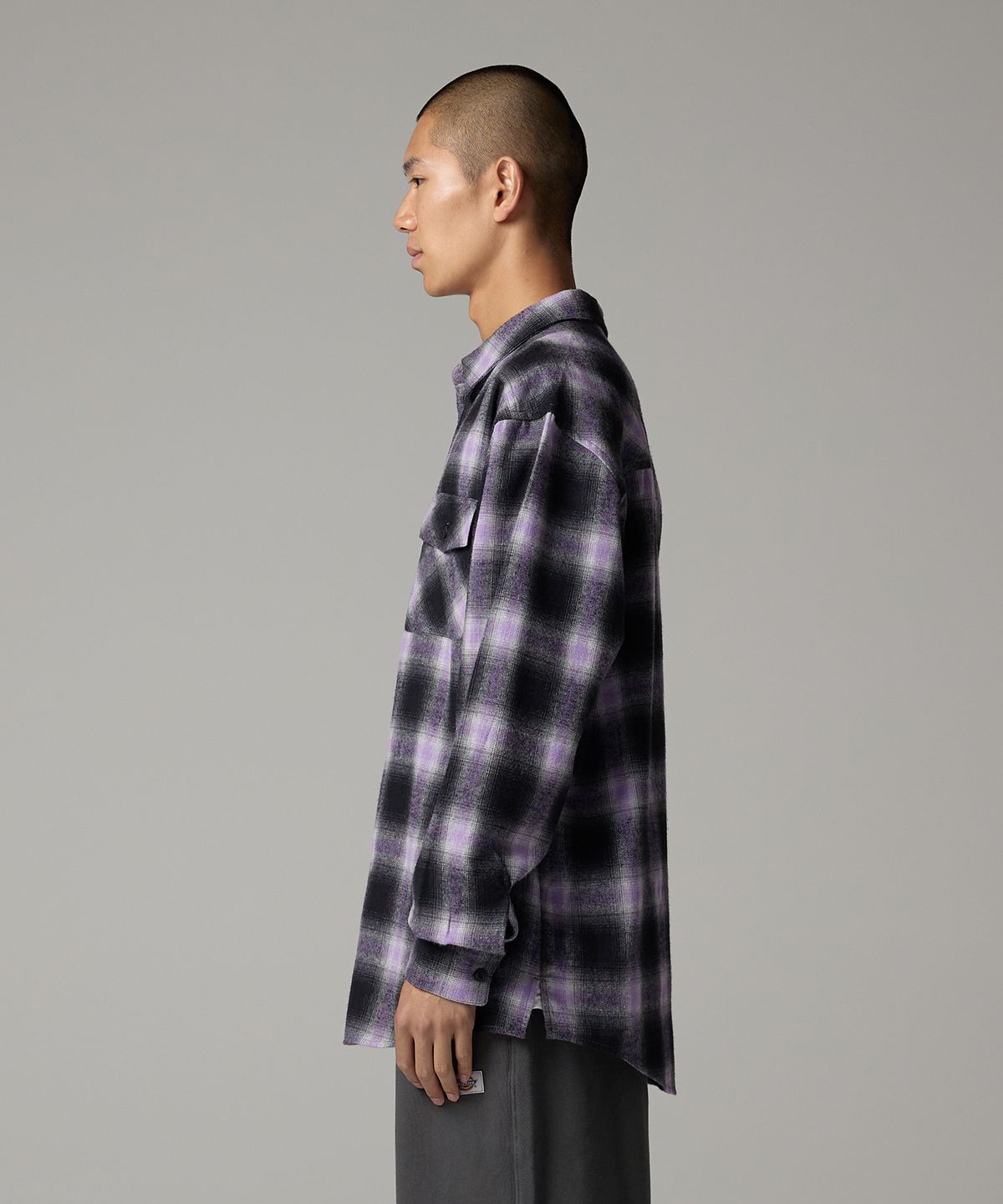 디키즈(DICKIES) 원 포켓 옴브레 셔츠 Purple