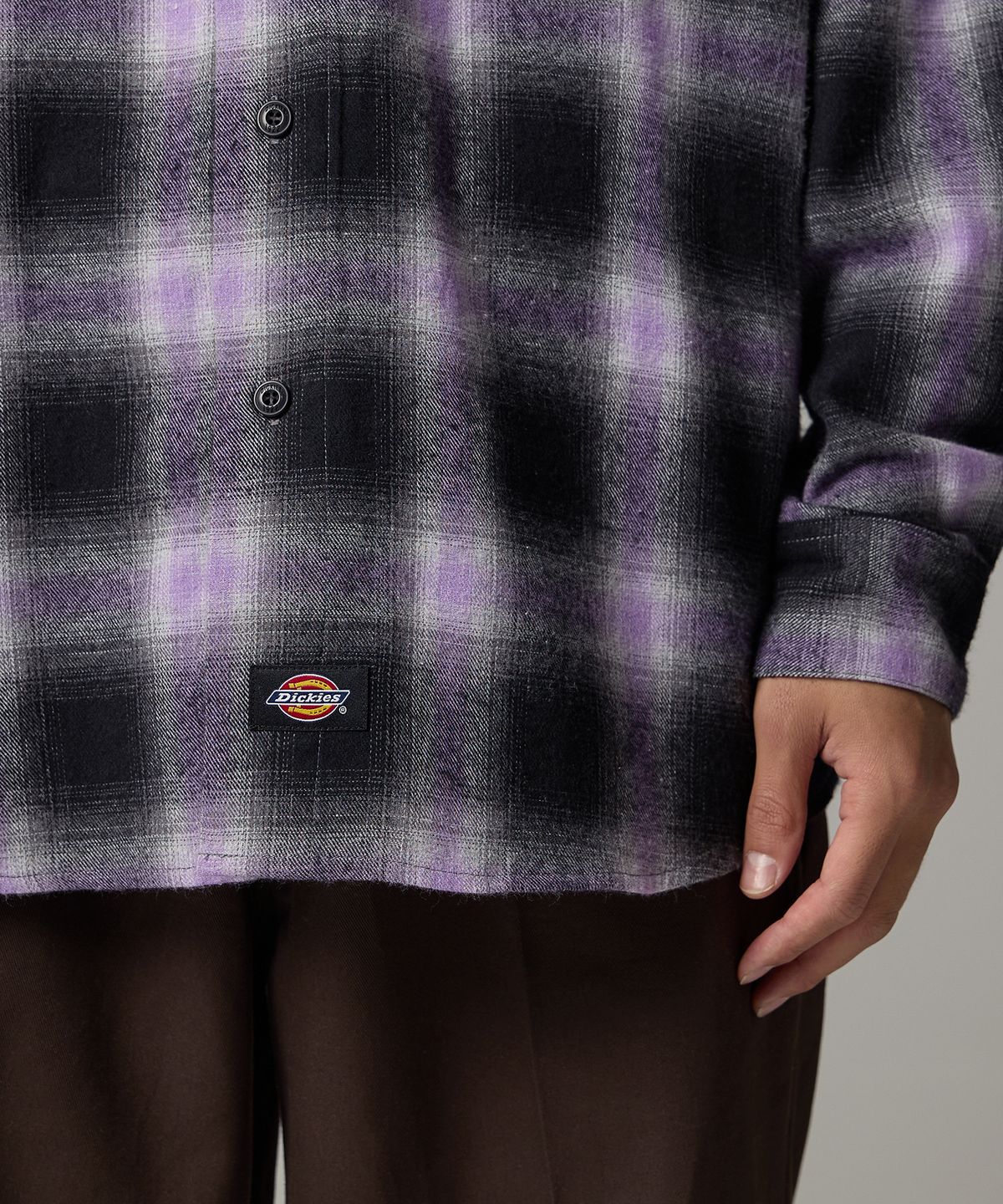 디키즈(DICKIES) 원 포켓 옴브레 셔츠 Purple