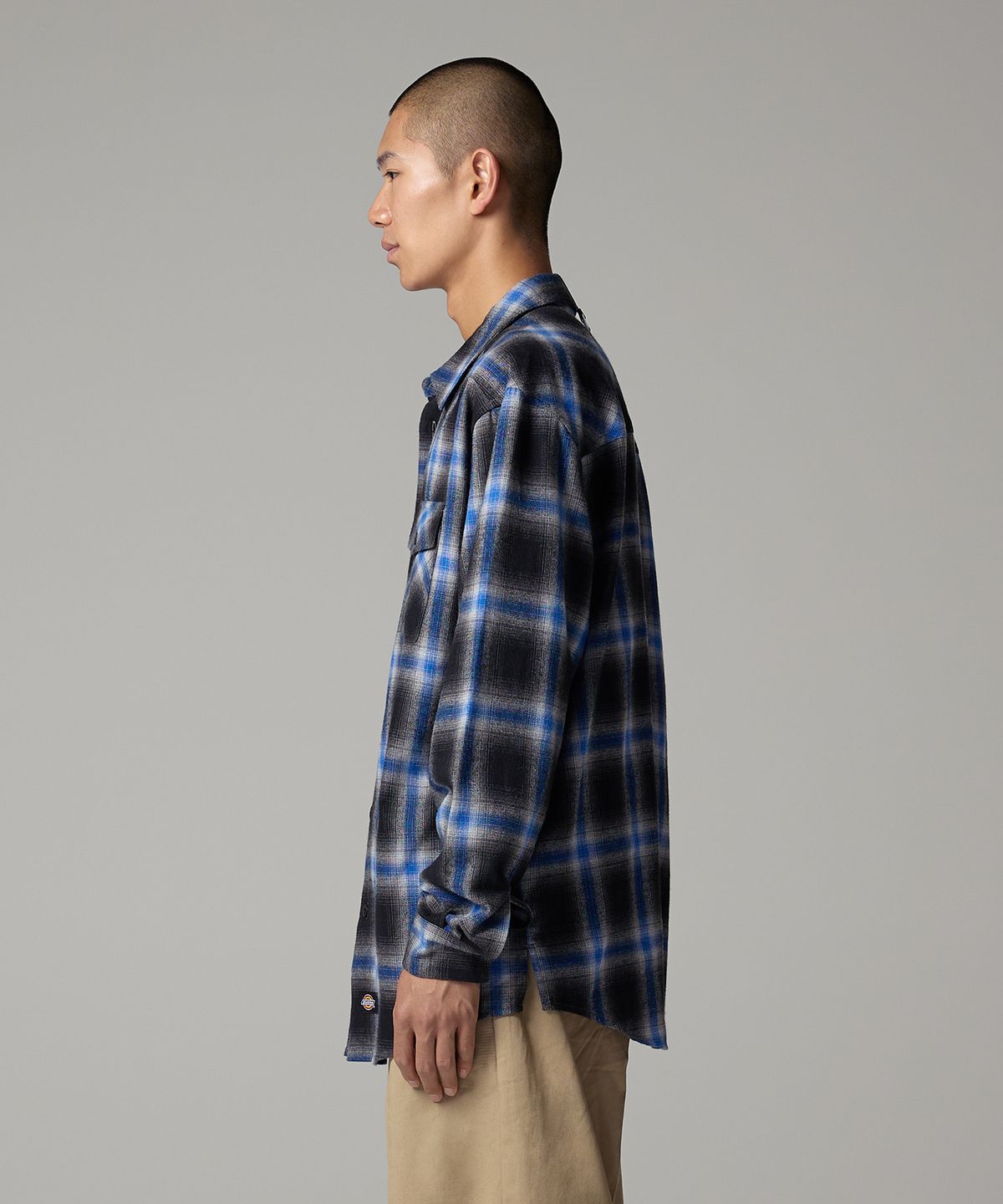 디키즈(DICKIES) 원 포켓 옴브레 셔츠 Blue
