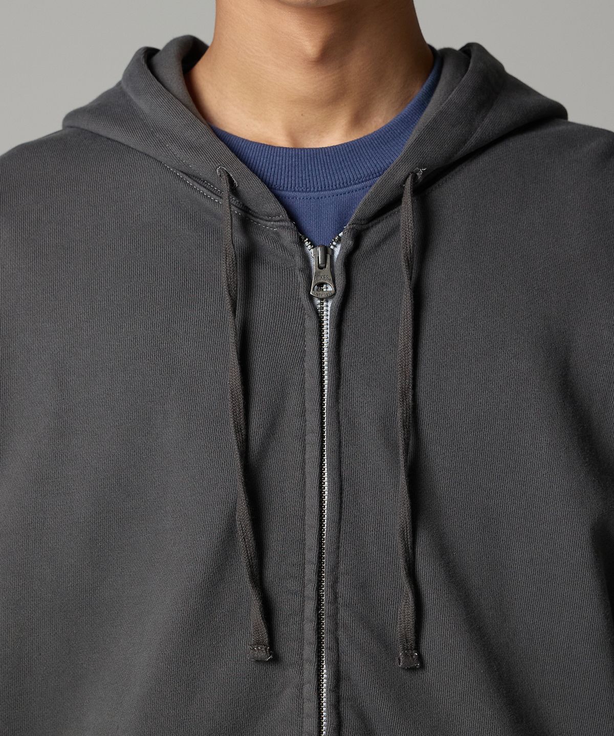 디키즈(DICKIES) 가먼트 다이드 베이직 후드 집업 Charcoal