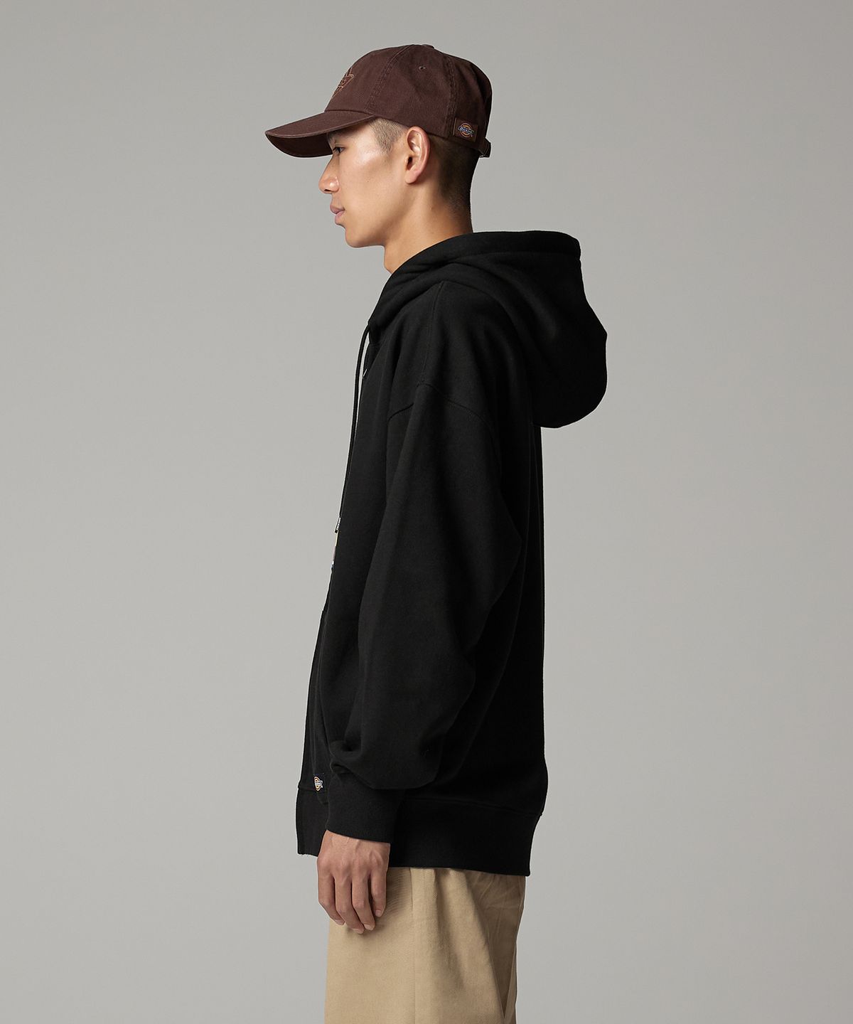 디키즈(DICKIES) 트리 로고 집업 후디 Black