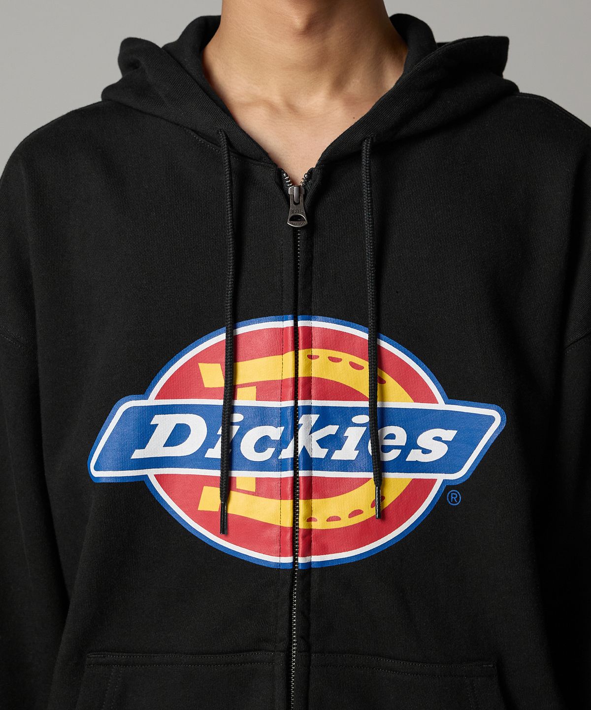 디키즈(DICKIES) 트리 로고 집업 후디 Black