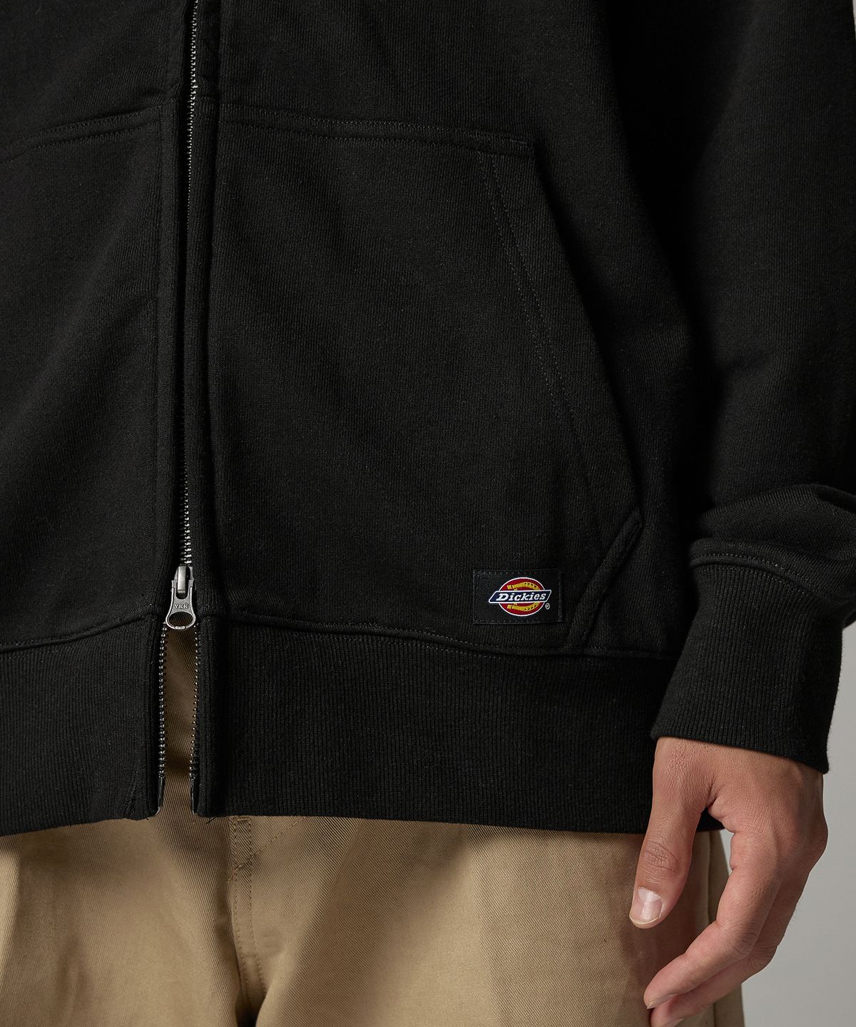 디키즈(DICKIES) 트리 로고 집업 후디 Black