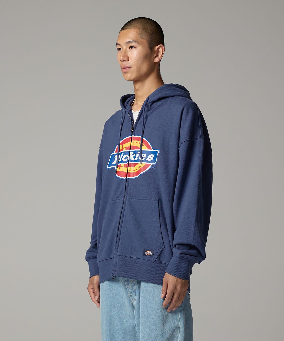 디키즈(DICKIES) 트리 로고 집업 후디 Navy