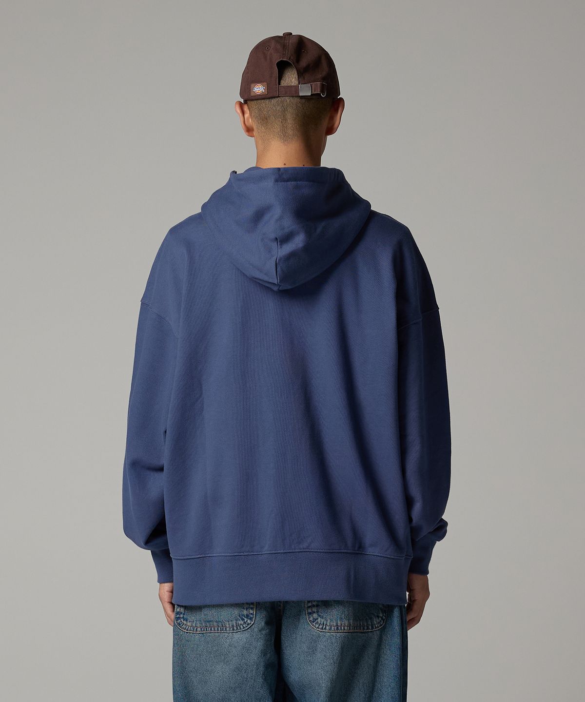 디키즈(DICKIES) 베이직 로고 후드 집업 Navy