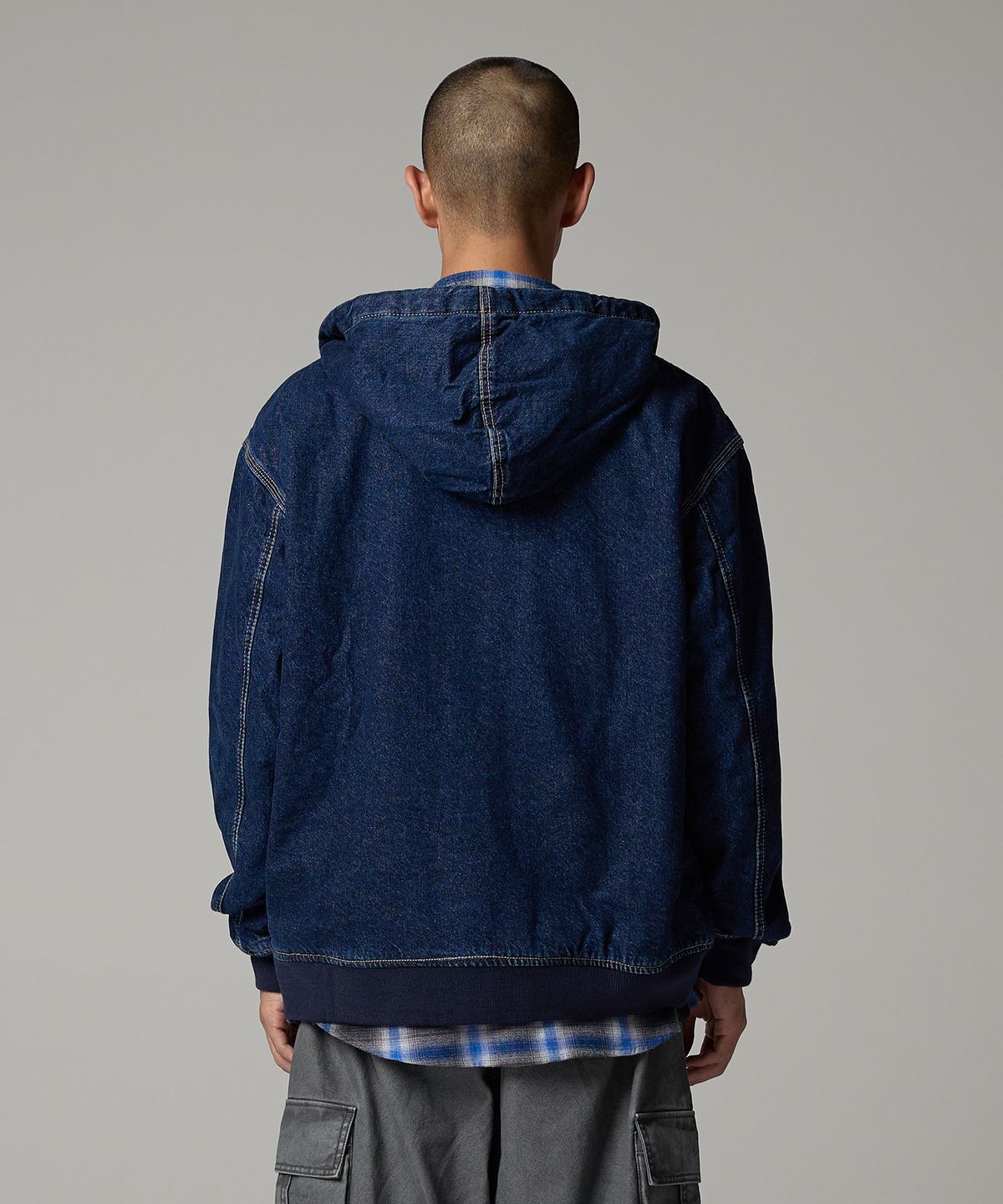 디키즈(DICKIES) 릴렉스드 데님 후드 집업 Dark Indigo