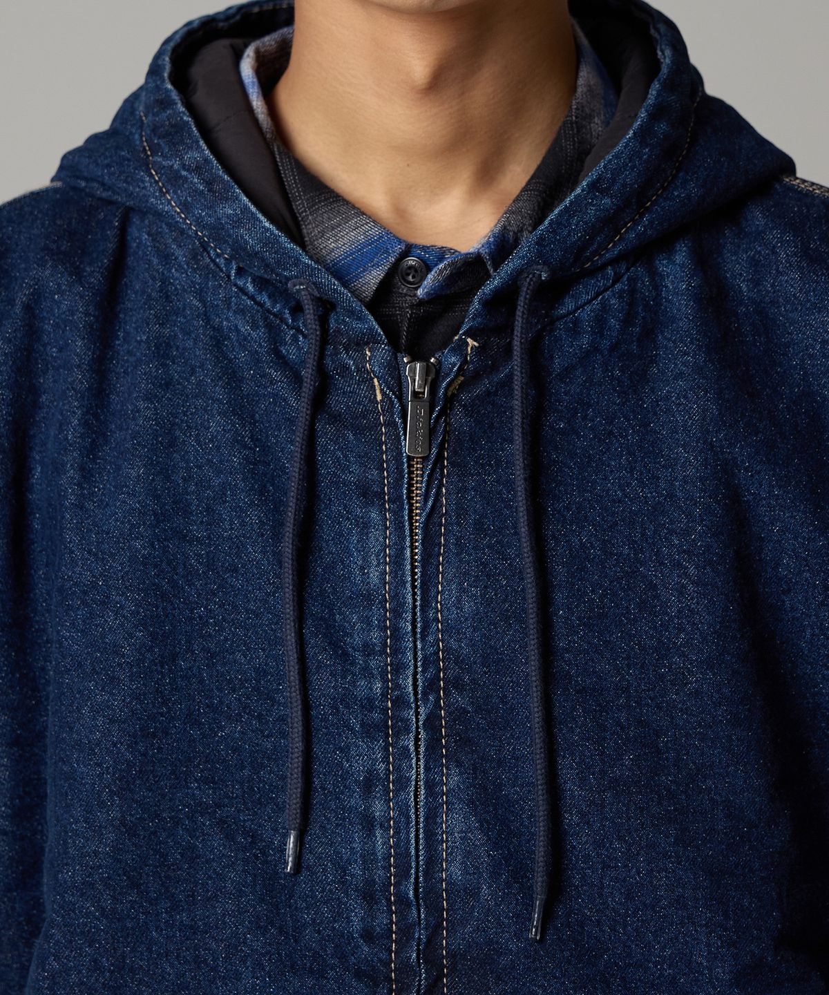 디키즈(DICKIES) 릴렉스드 데님 후드 집업 Dark Indigo