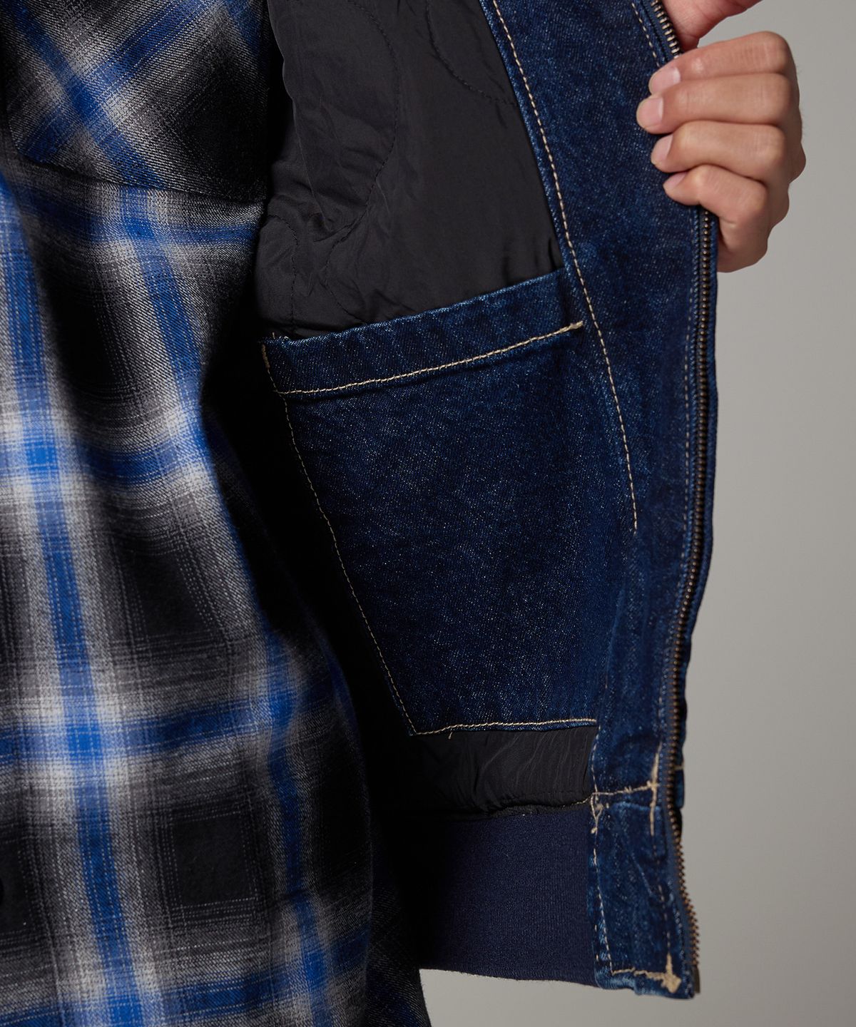 디키즈(DICKIES) 릴렉스드 데님 후드 집업 Dark Indigo