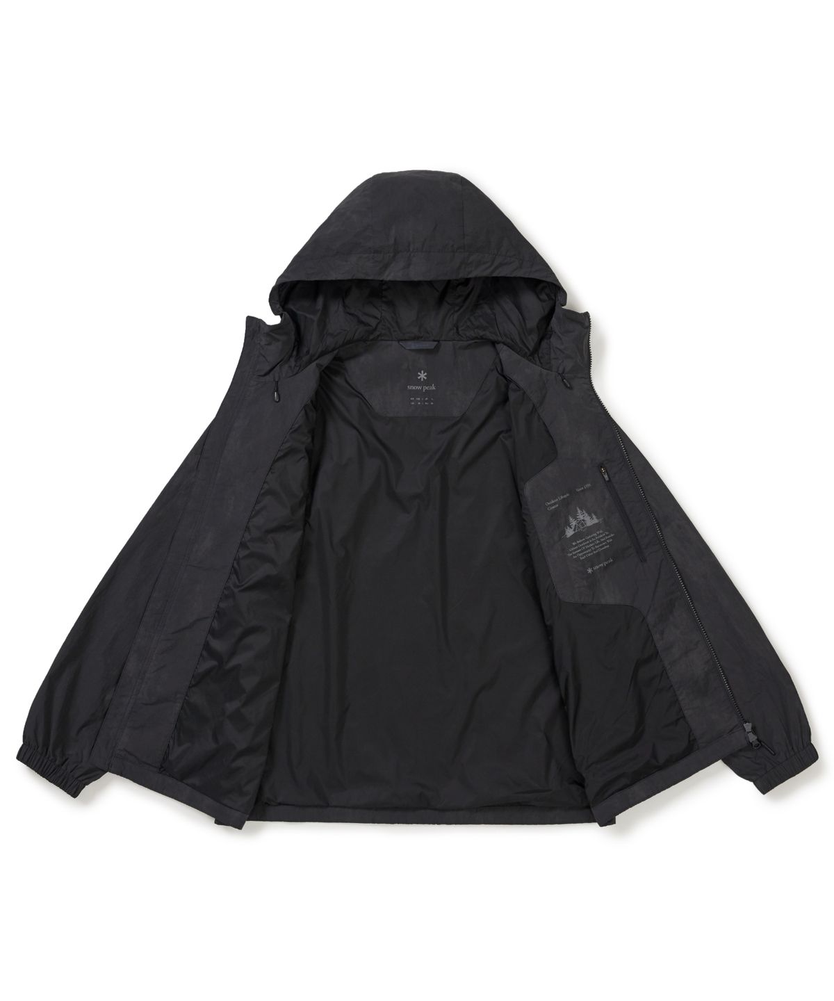 스노우피크 어패럴(SNOWPEAK APPAREL) 프린트 바람막이 (S25FMTWB34) Black