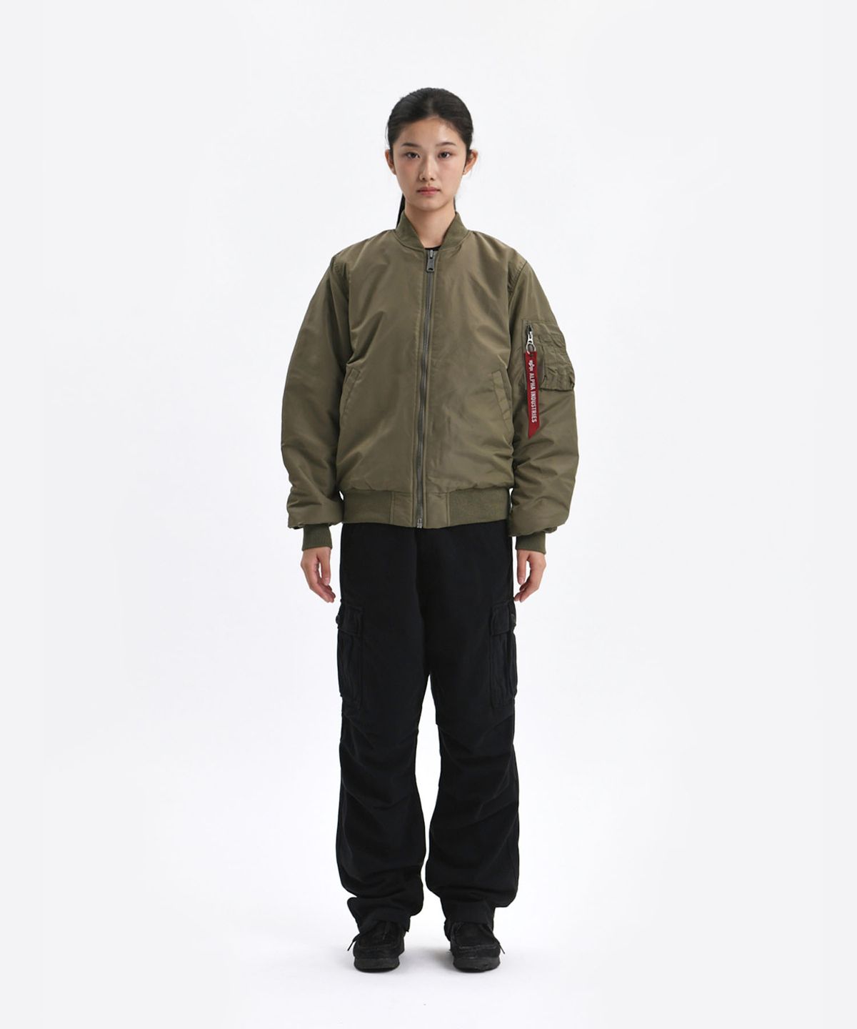 알파 인더스트리(ALPHA INDUSTRIES) MA-1 옥스포드 플라이트 자켓 OG-107 그린