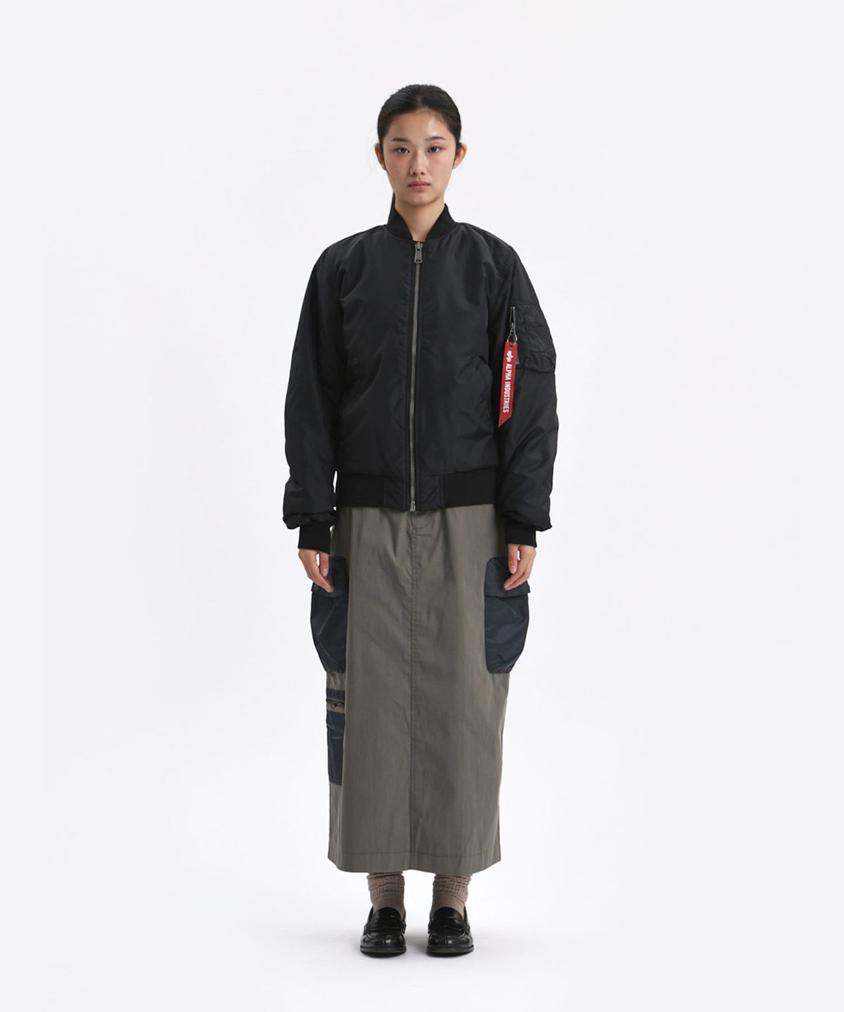 알파 인더스트리(ALPHA INDUSTRIES) MA-1 옥스포드 플라이트 자켓 BLACK