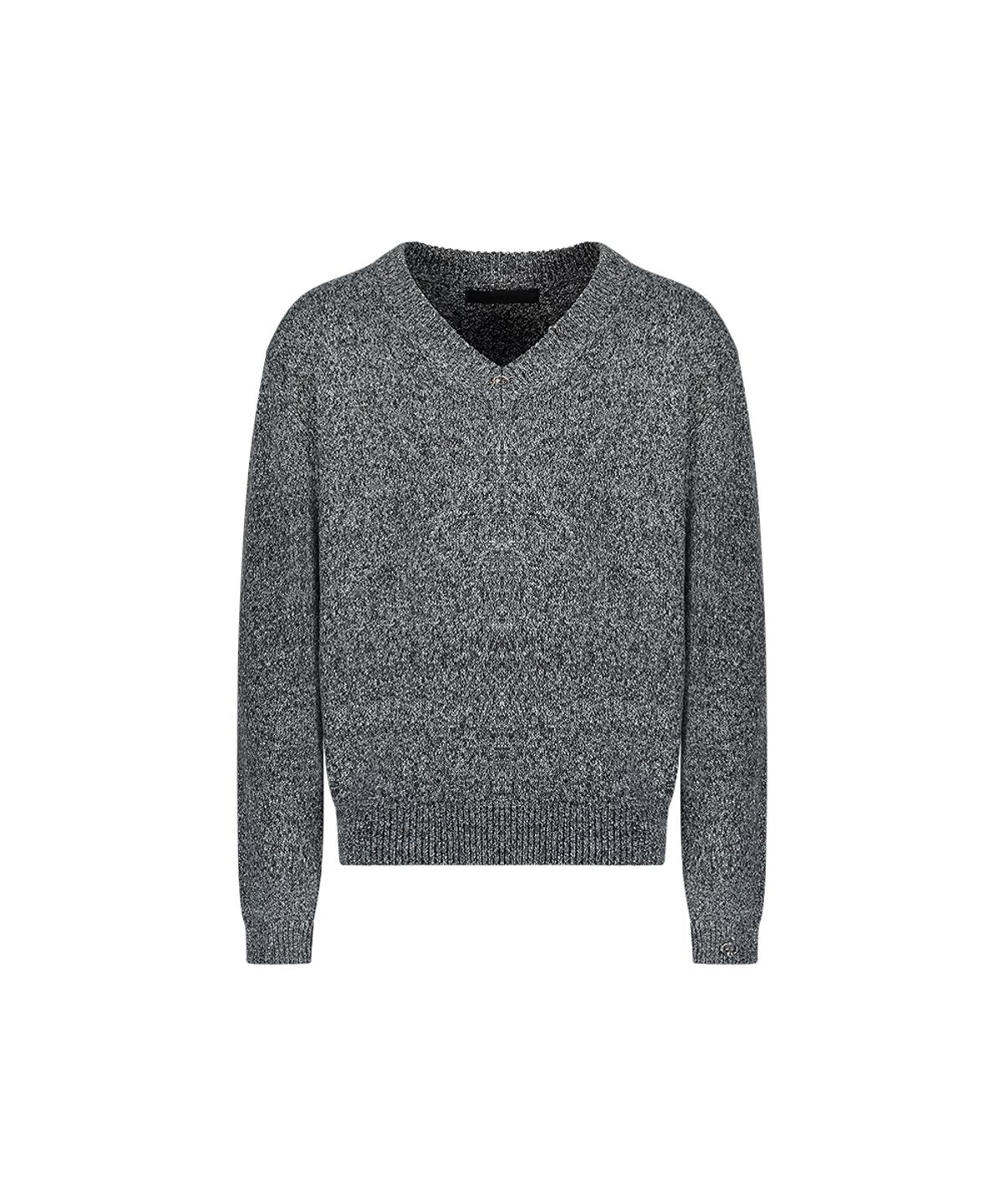 51퍼센트(51PERCENT) Piercing V Neck Knit - Black