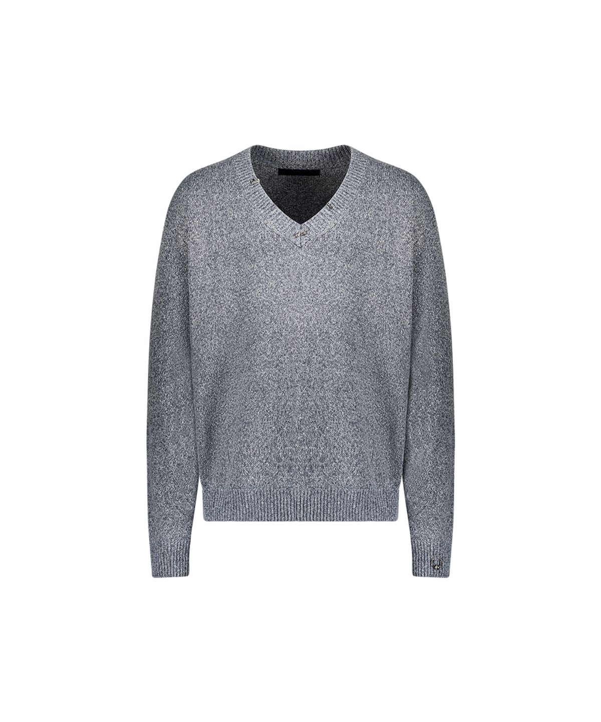 51퍼센트(51PERCENT) Piercing V Neck Knit - Grey