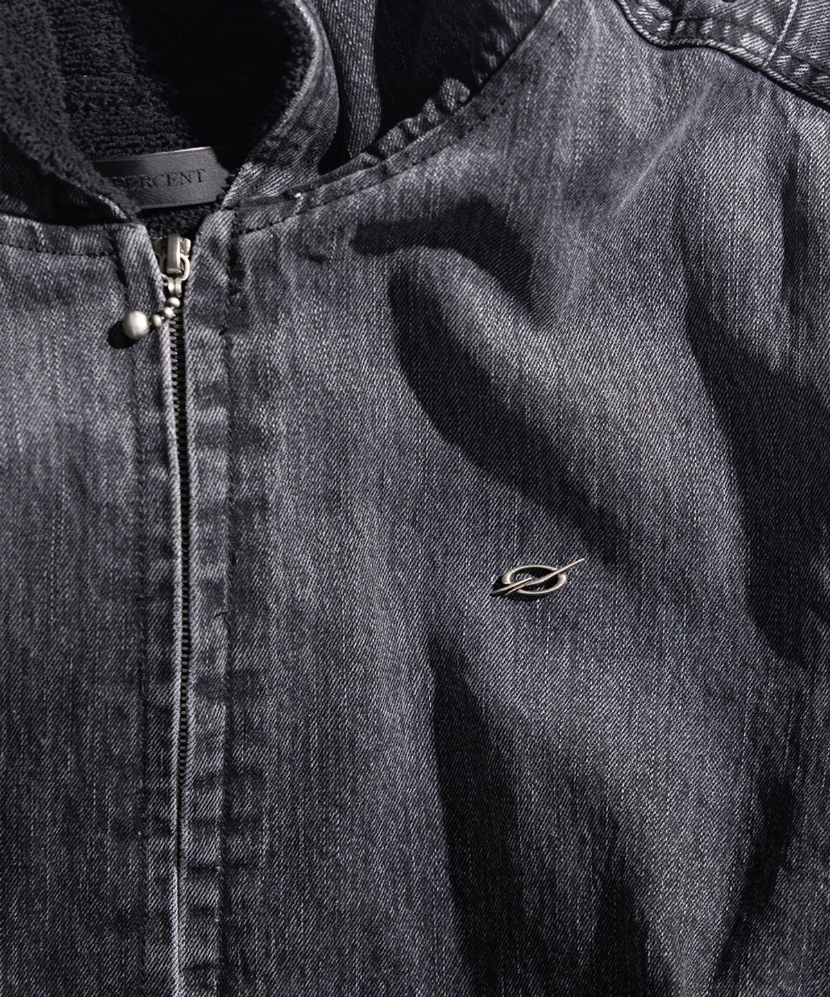 51퍼센트(51PERCENT) Oversized Denim Hoodie Zip-Up - Black