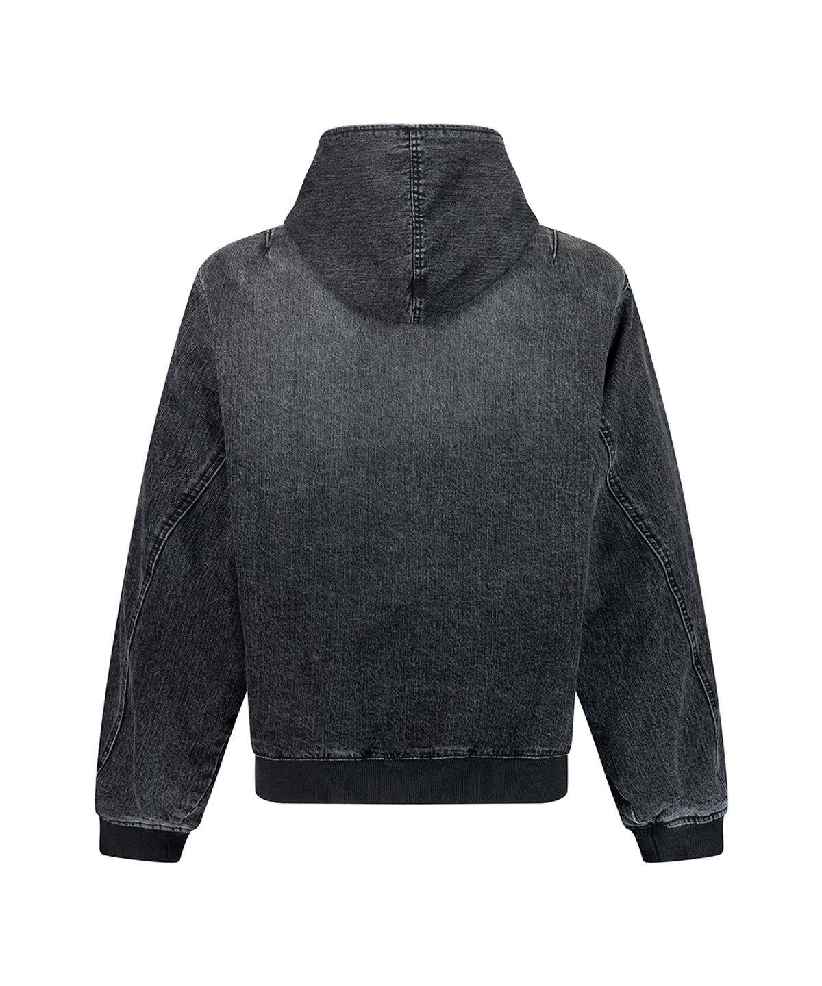 51퍼센트(51PERCENT) Oversized Denim Hoodie Zip-Up - Black