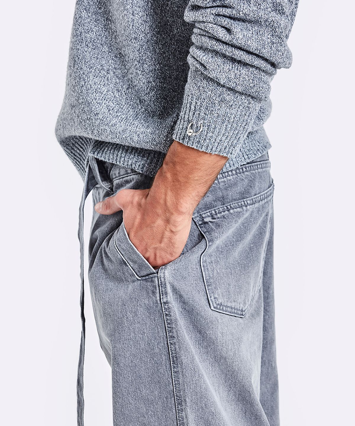 51퍼센트(51PERCENT) Belted Denim Pants - Grey