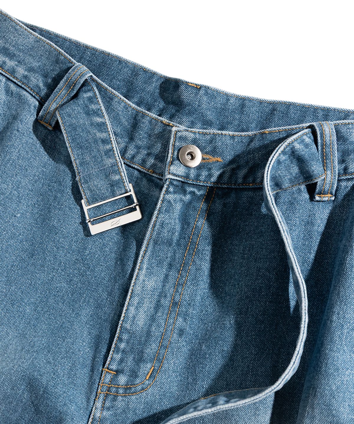 51퍼센트(51PERCENT) Belted Denim Pants - Blue