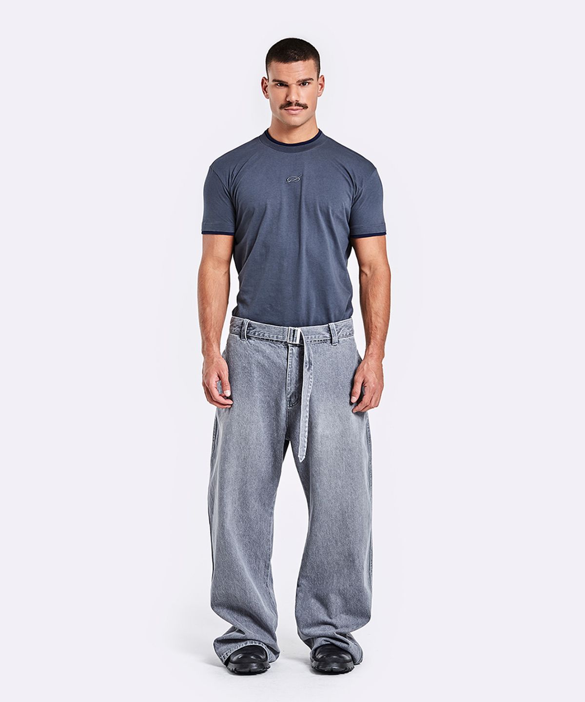 51퍼센트(51PERCENT) Ringer T-Shirt - Charcoal
