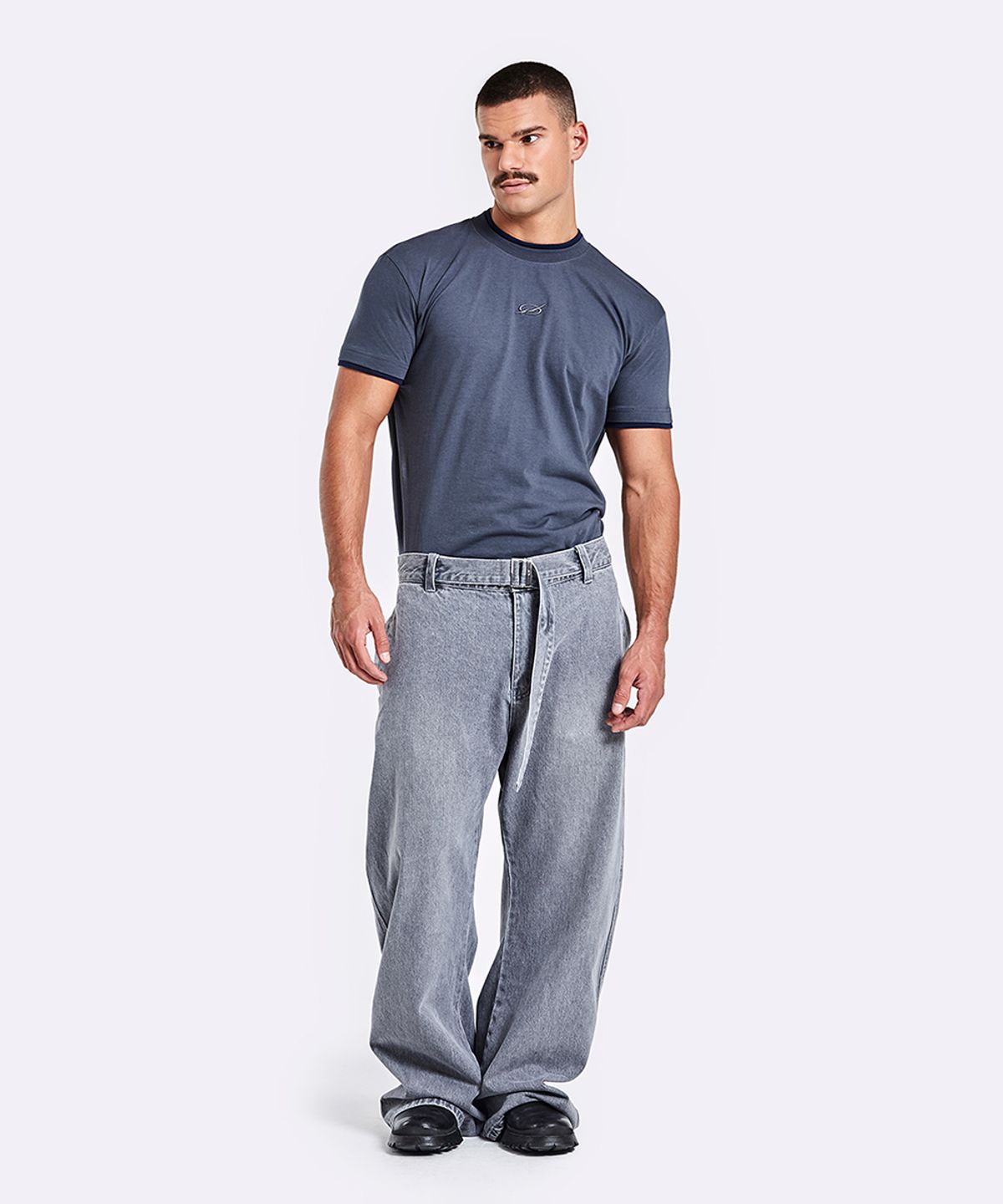 51퍼센트(51PERCENT) Ringer T-Shirt - Charcoal