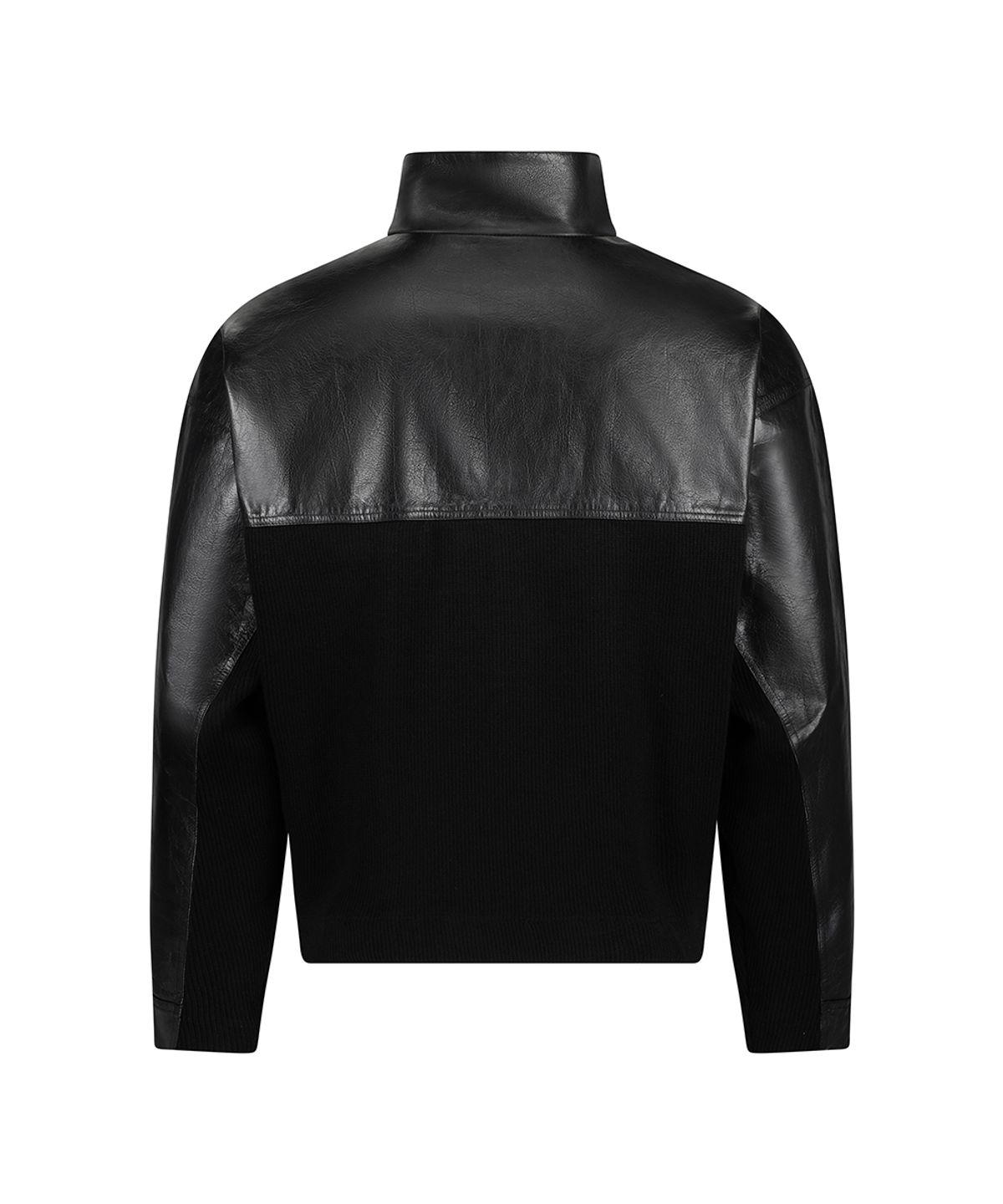 51퍼센트(51PERCENT) Leather Knit Anorak - Black