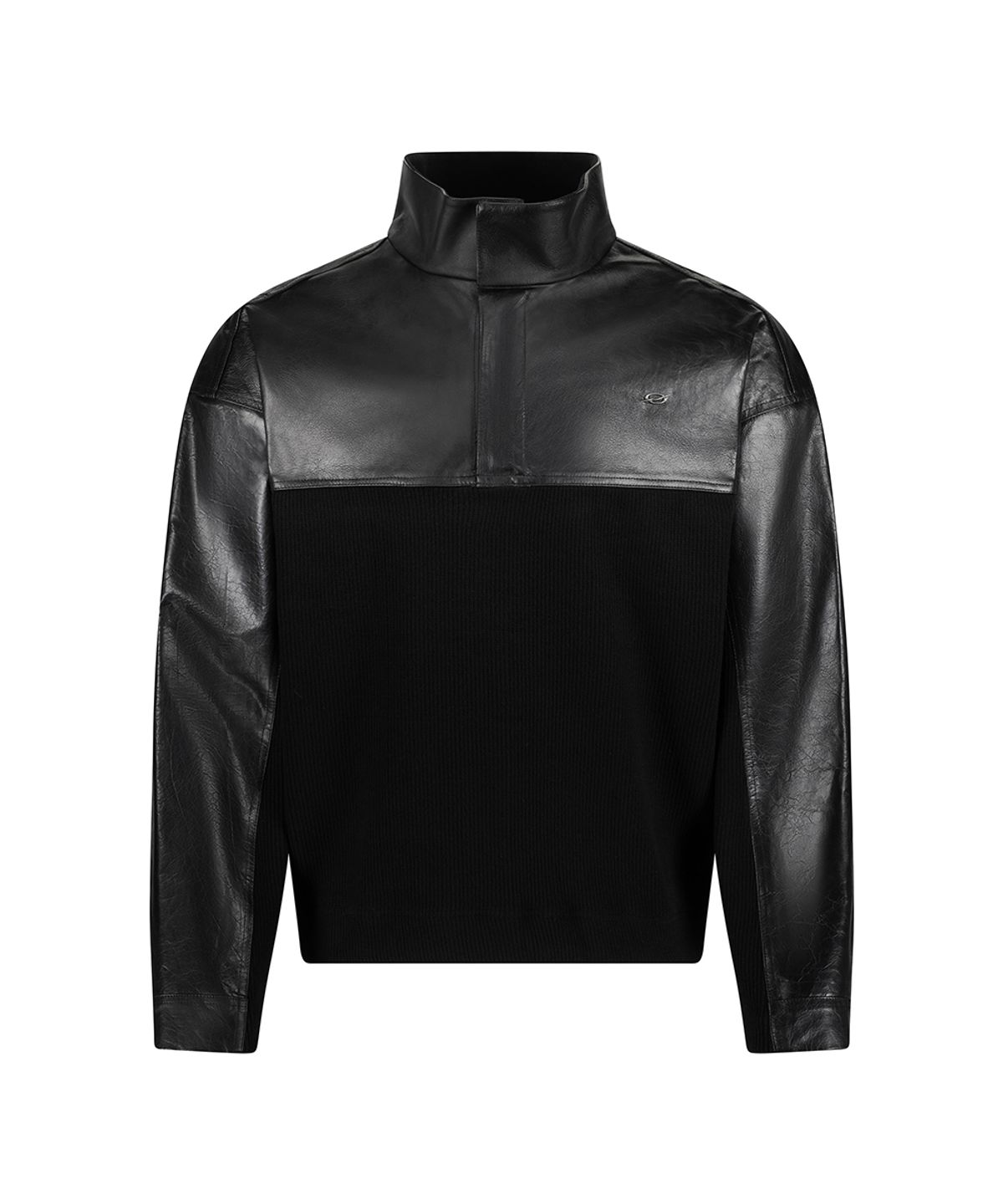51퍼센트(51PERCENT) Leather Knit Anorak - Black