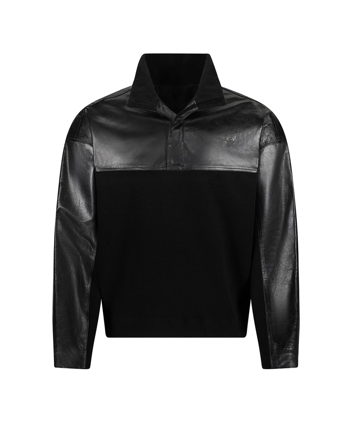 51퍼센트(51PERCENT) Leather Knit Anorak - Black