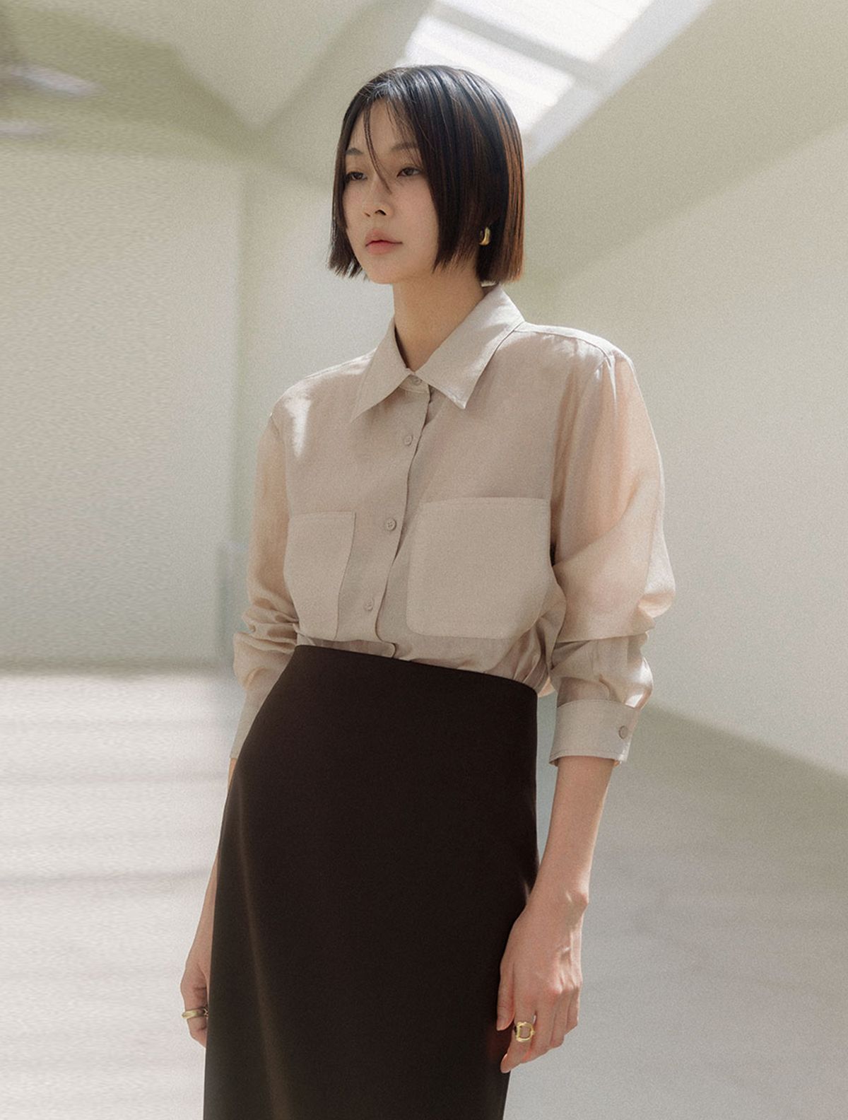 메무아(MEMUA) 라디안떼 시스 블라우스(베이지)