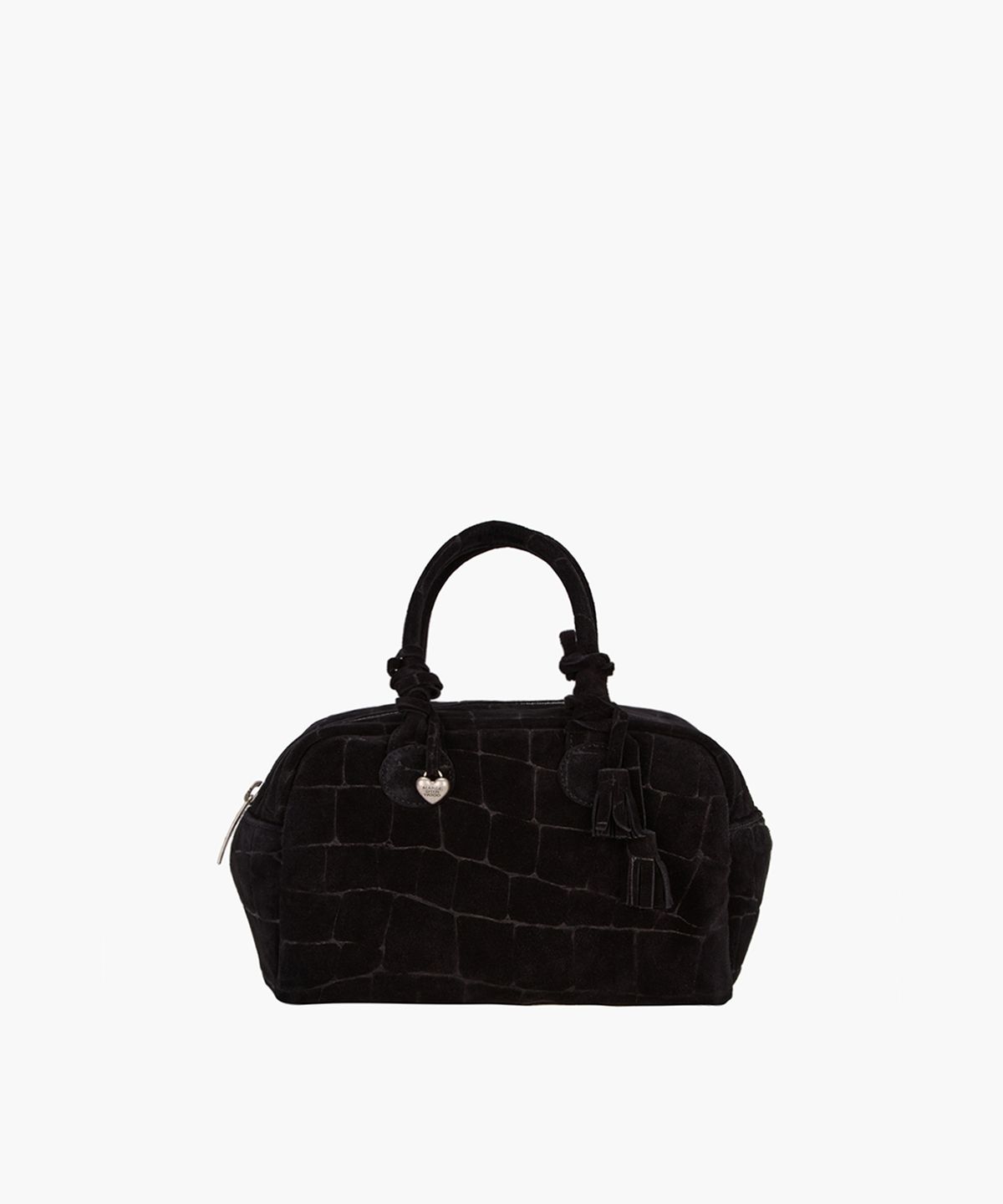 마지셔우드(MARGESHERWOOD) SOFT BOWLING_black croc-effect suede