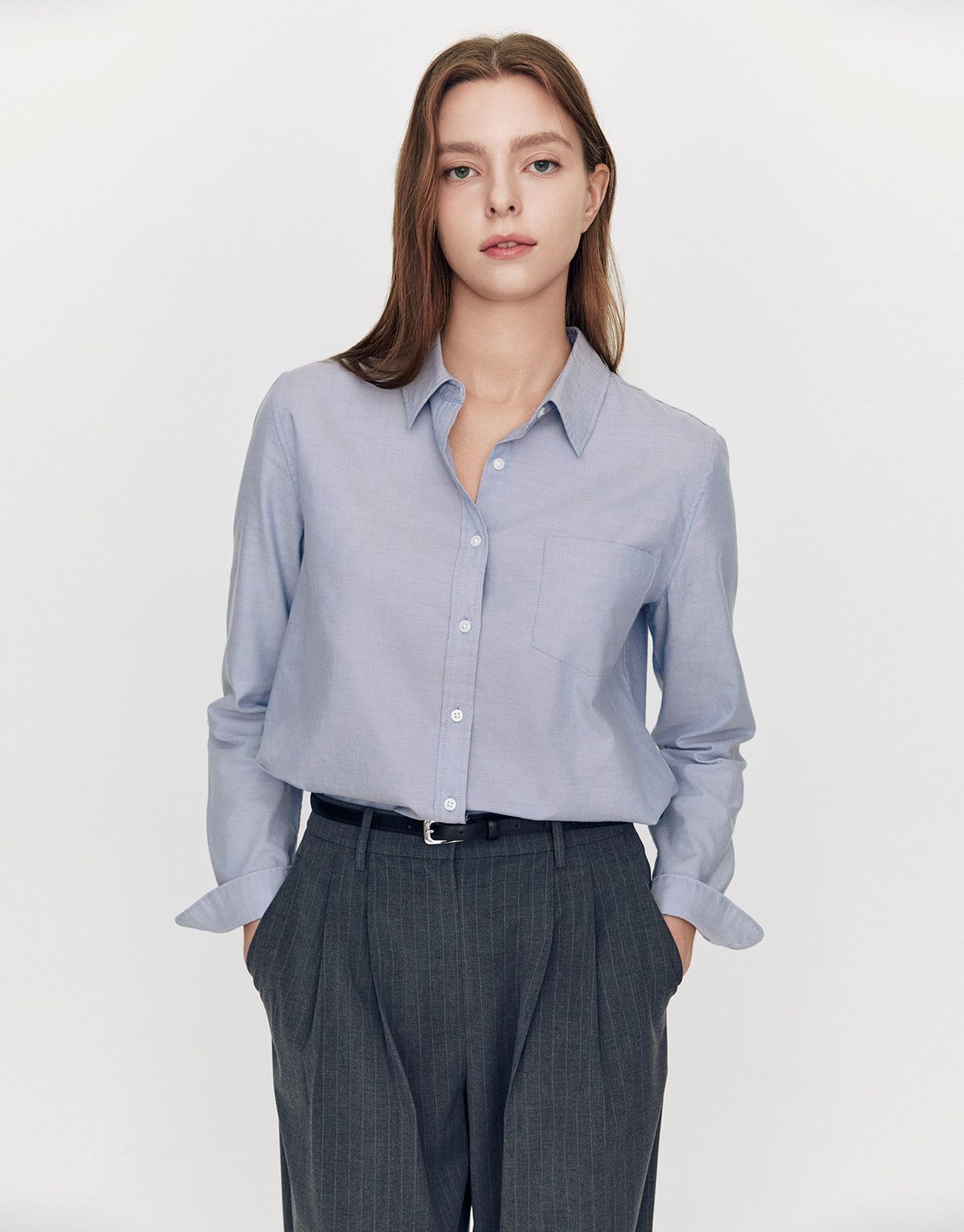 지오다노(GIORDANO) 옥스포드 긴팔 셔츠 345902 [5color]