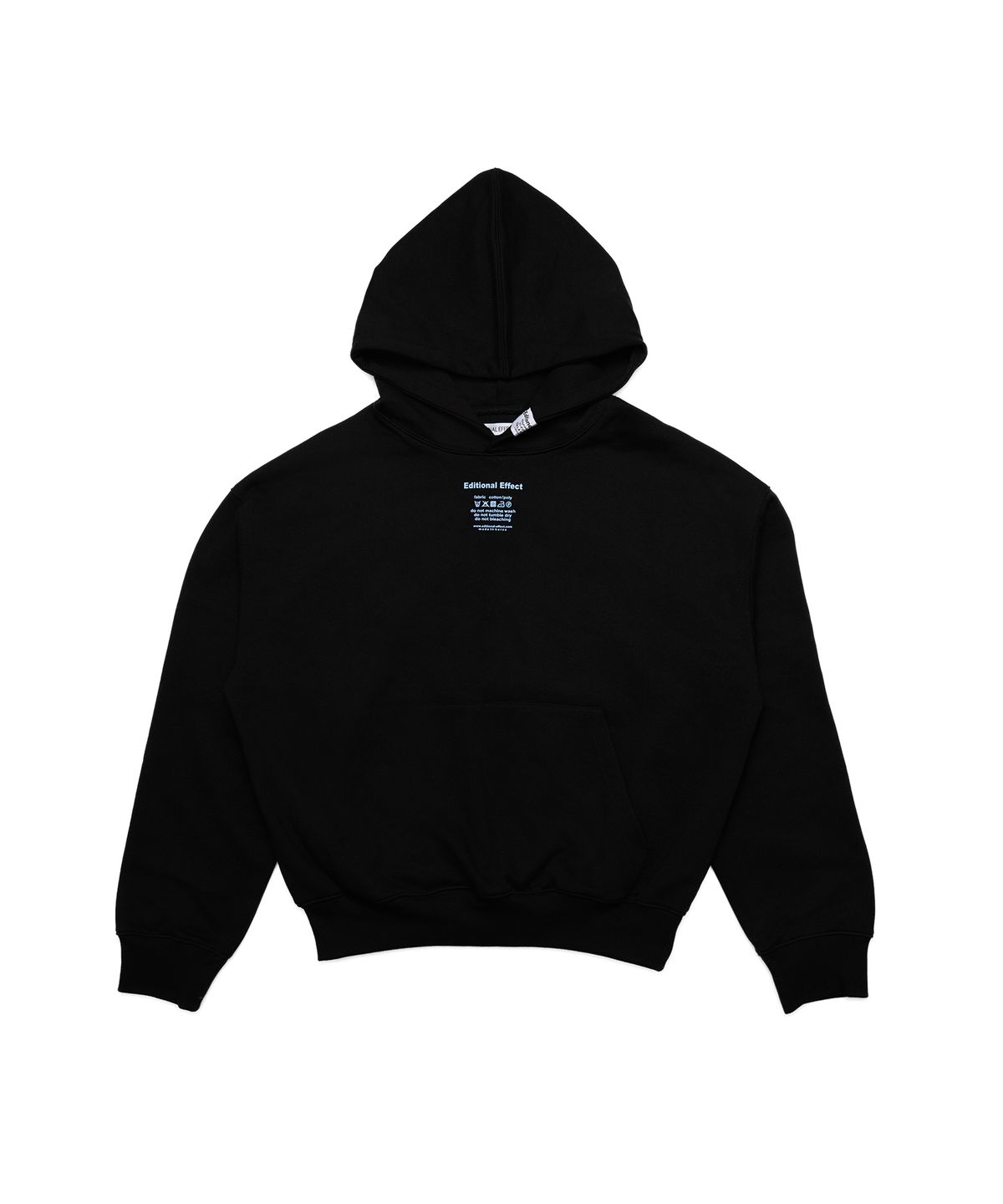 카인즈(KINDS) 에디셔널 베이직 라벨 오버핏 후드_Black