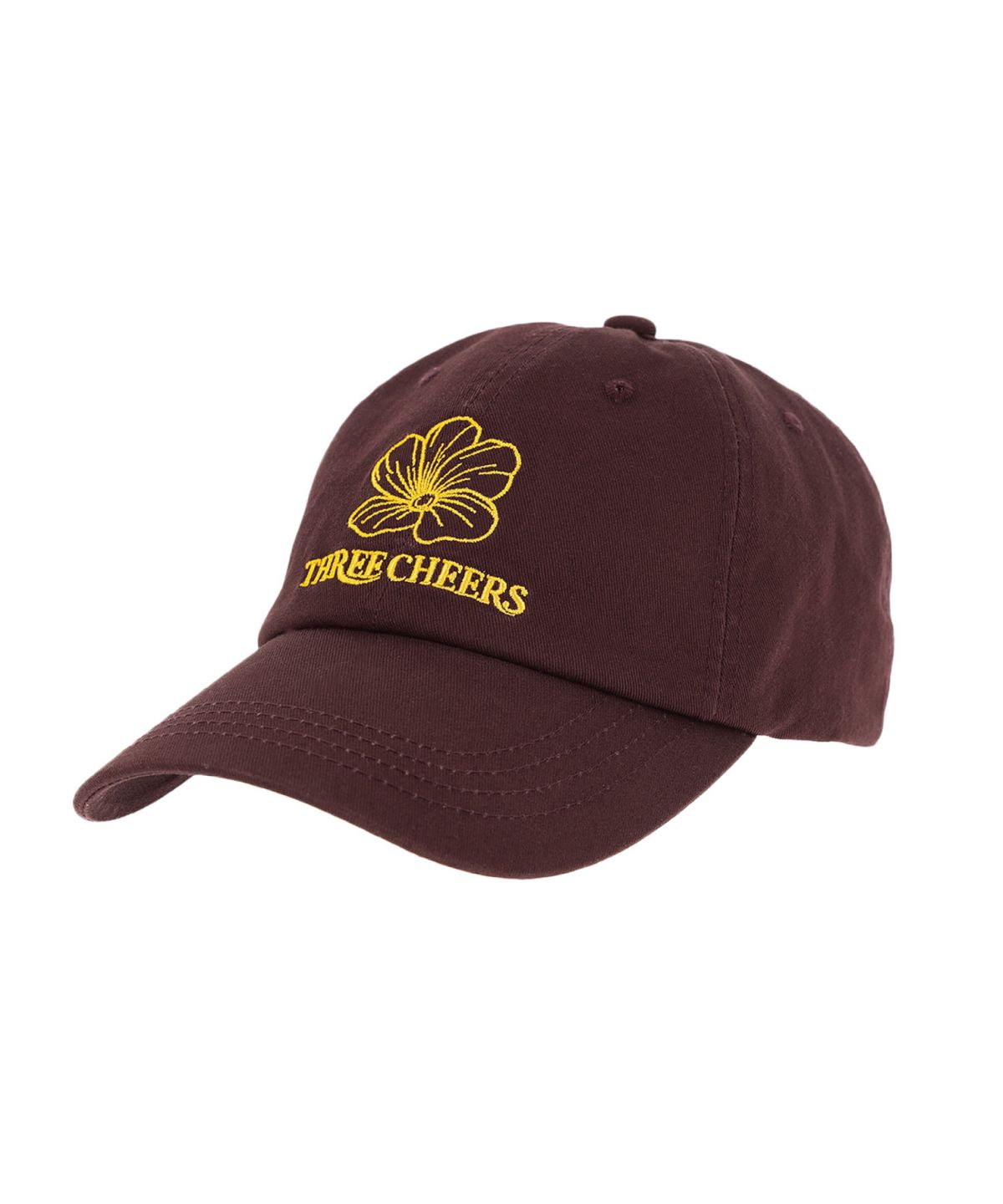 쓰리치얼스(THREECHEERS) THREECHEERS FLOWER LOGO BALLCAP BROWN