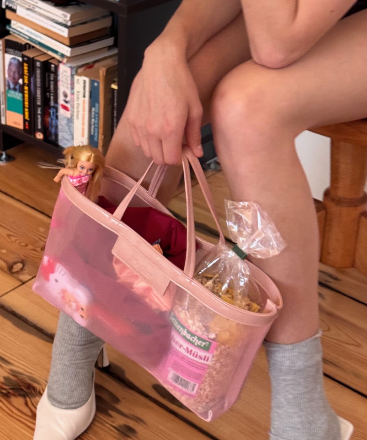 아이세이예르(ISAYYERR) Mesh Bag (pink)