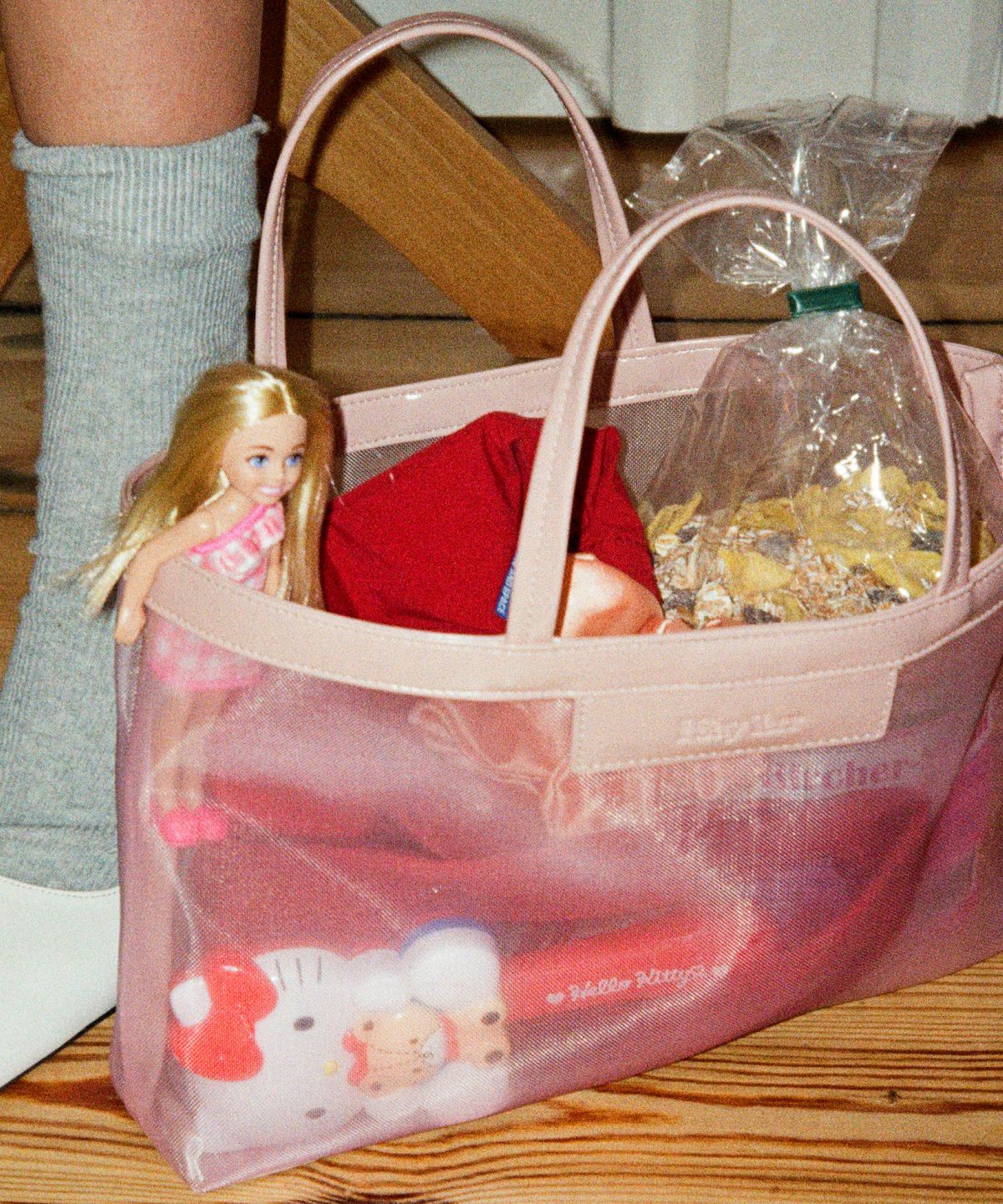 아이세이예르(ISAYYERR) Mesh Bag (pink)
