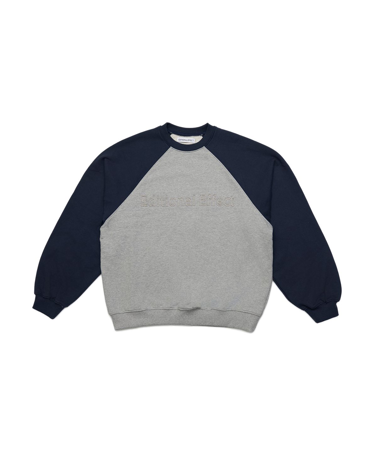 카인즈(KINDS) E. 래글런 스웨트 배색 맨투맨 _Gray
