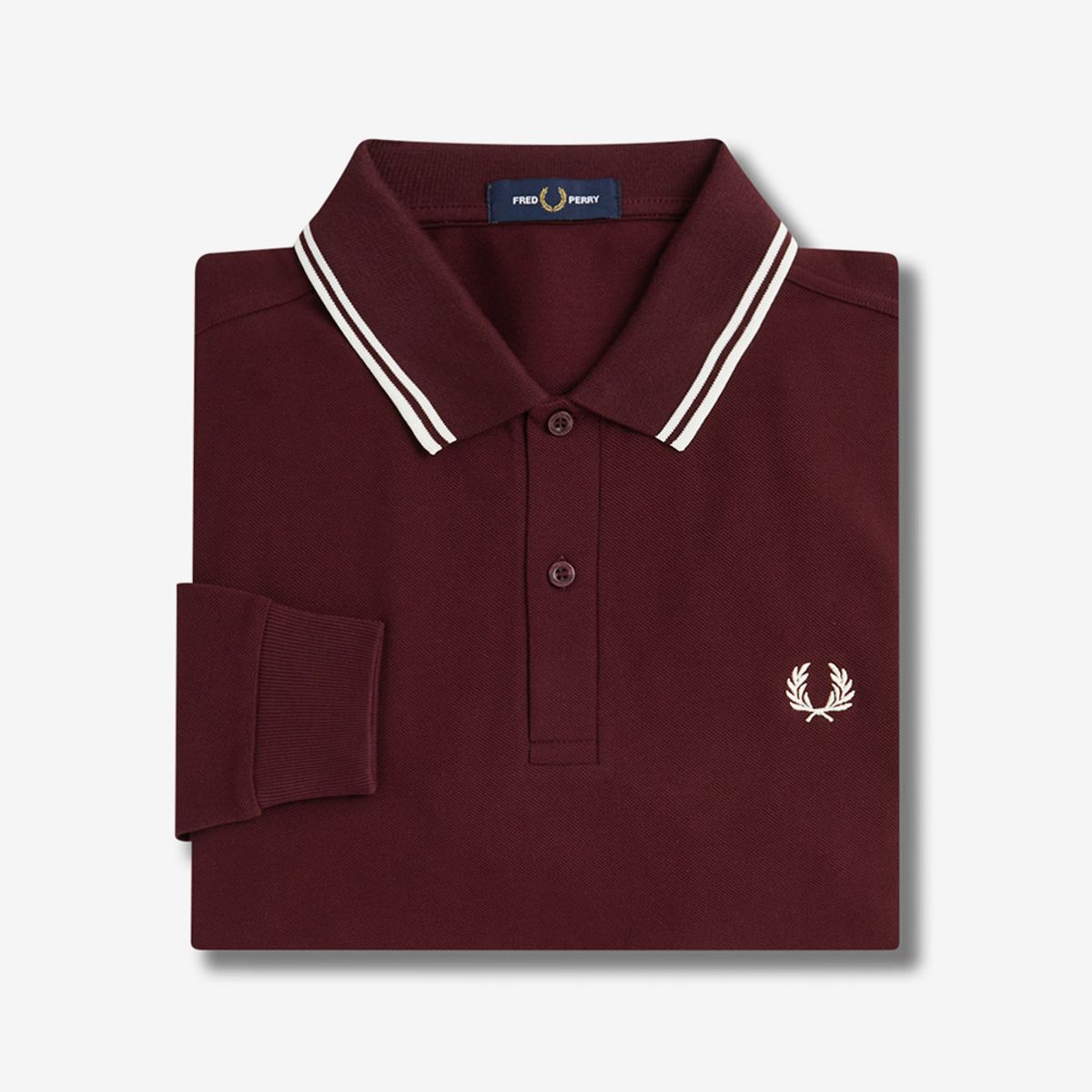 프레드페리(FRED PERRY) [M3636] 롱 슬리브 트윈 팁 프레드페리 셔츠 - 옥스블러드/에크루 AFPM2533636-597