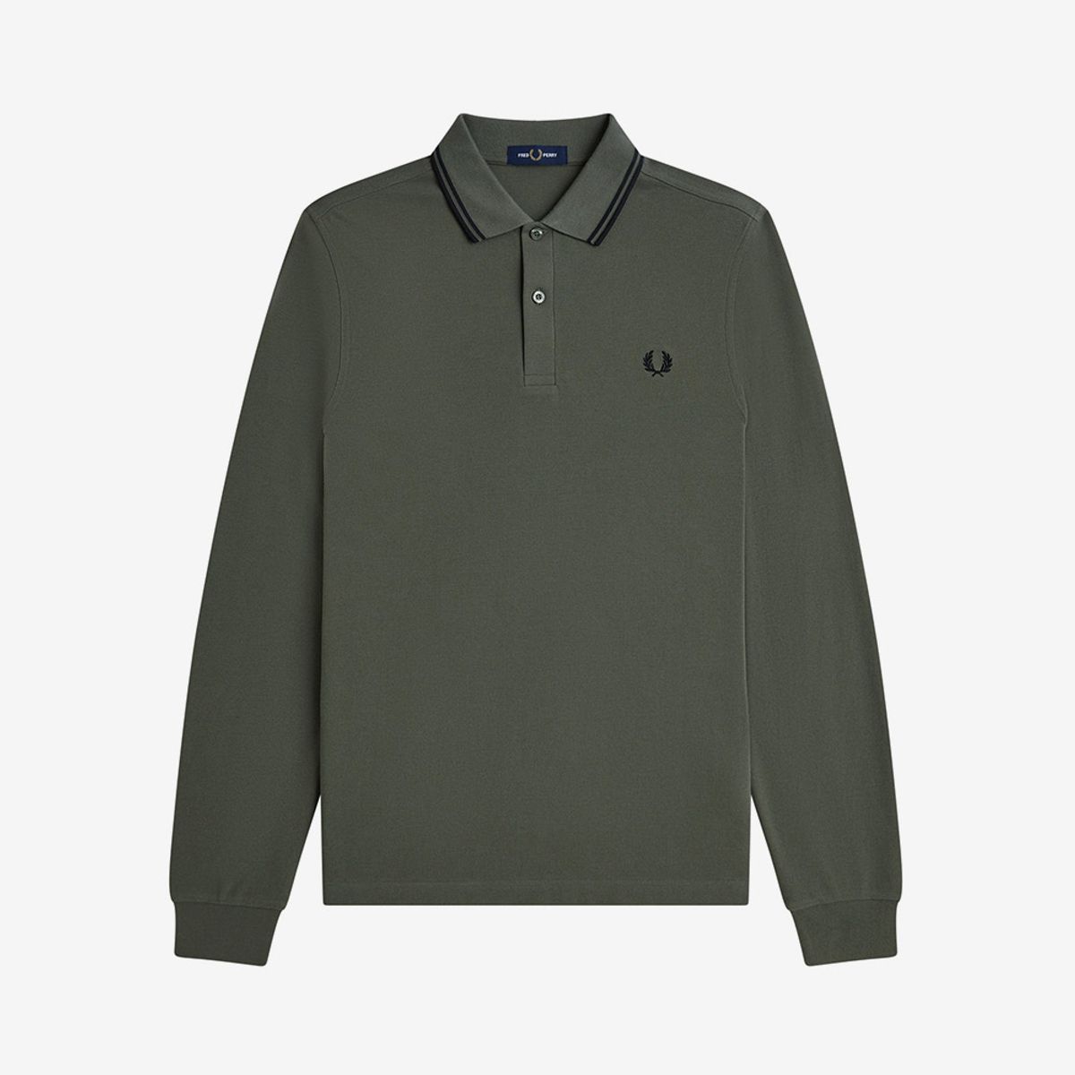 프레드페리(FRED PERRY) [M3636] 롱 슬리브 트윈 팁 프레드페리 셔츠 - 로렐리스그린/블랙 AFPM2533636-Z50