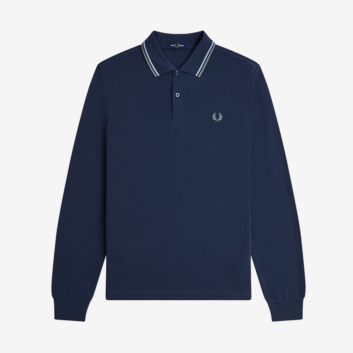 프레드페리(FRED PERRY) [M3636] 롱 슬리브 트윈 팁 프레드페리 셔츠 - 다크에어포스/라이트아이스/베이리프 AFPM2533636-Z47