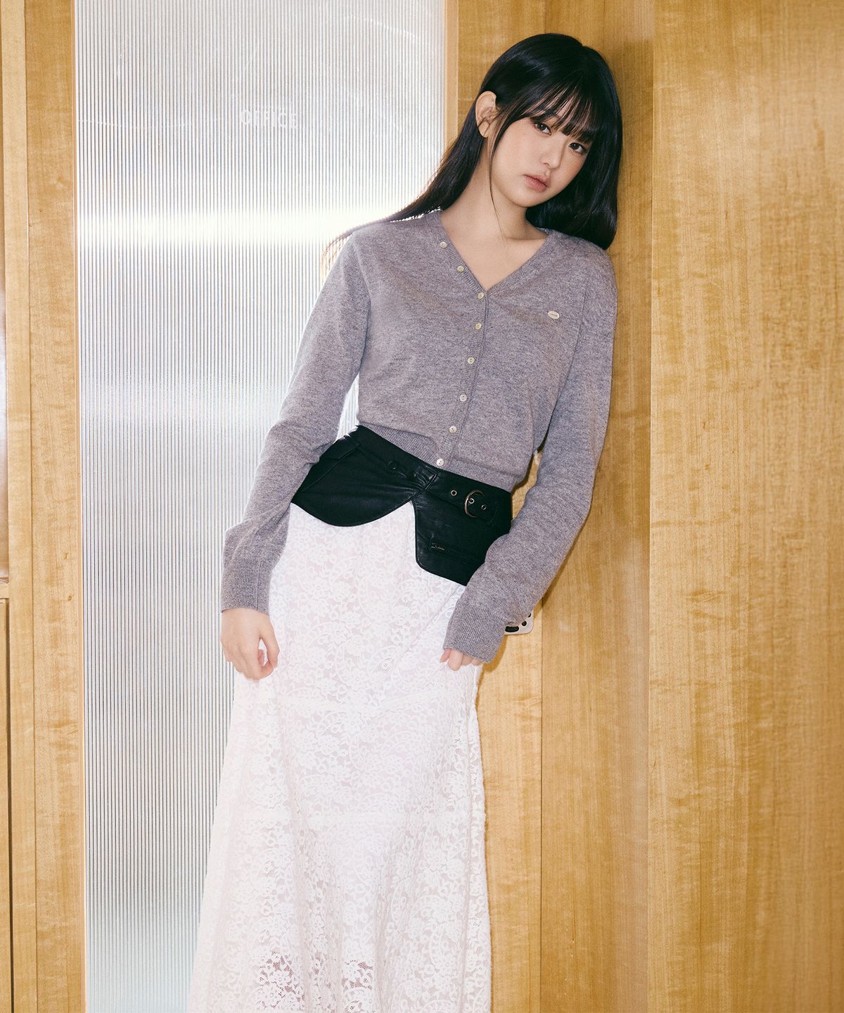 로라로라(ROLAROLA) STRING LACE LONG SKIRT WHITE