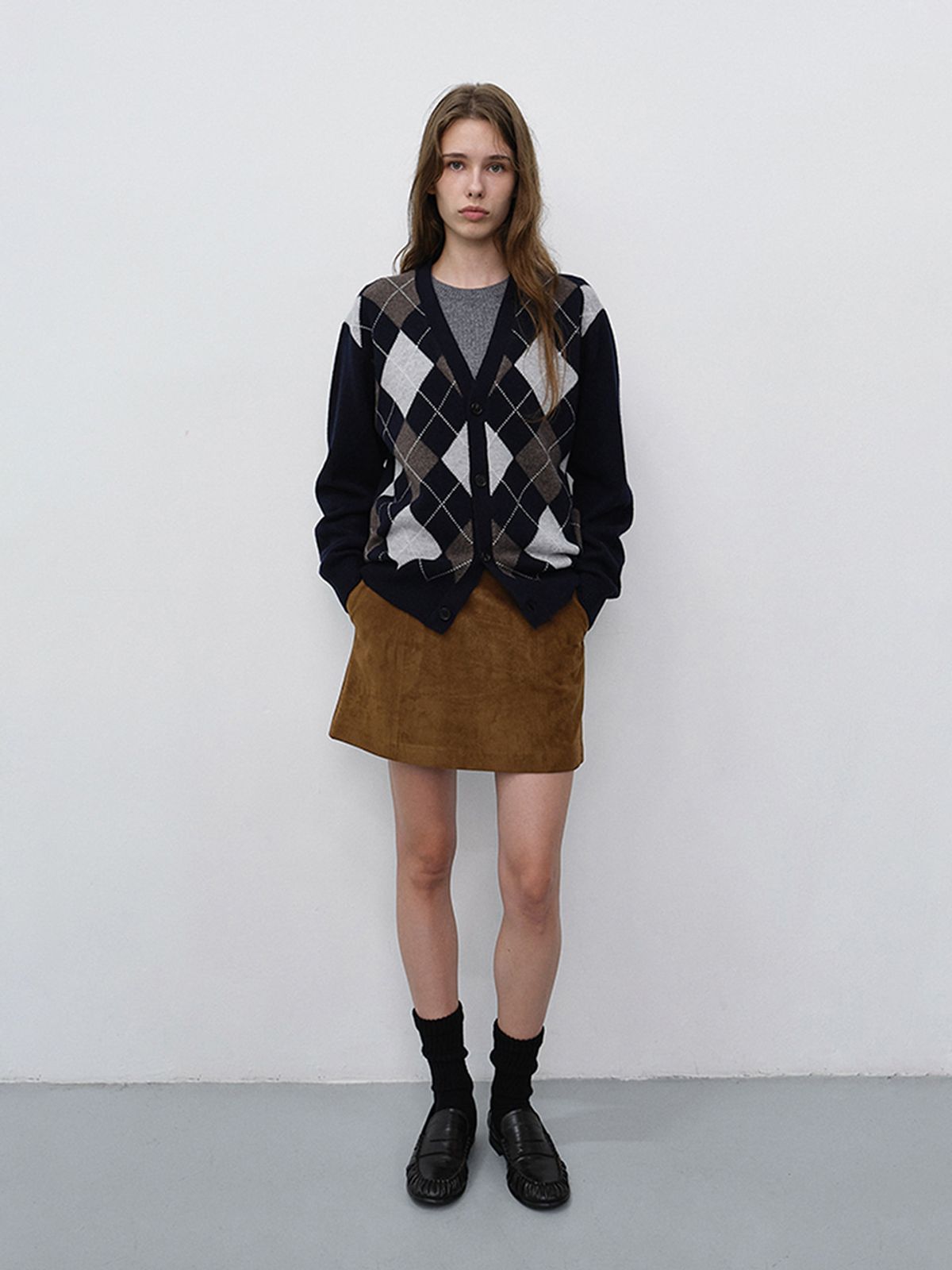 던스트(DUNST) SUEDE MINI SKIRT_UDSK6C202_BROWN