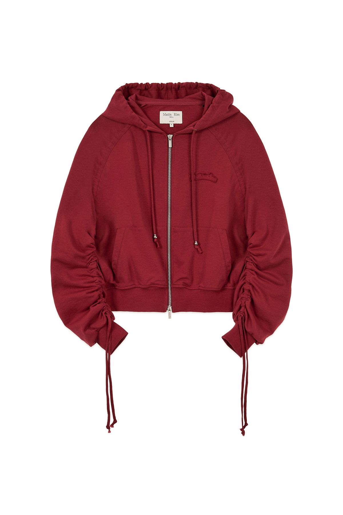 ジャケット・アウター MatinKim SLEEVE STRING DETAIL HOODY ZIP MUSINSA | MATIN KIM SLEEVE STRING DETAIL HOODY ZIP UP IN RED