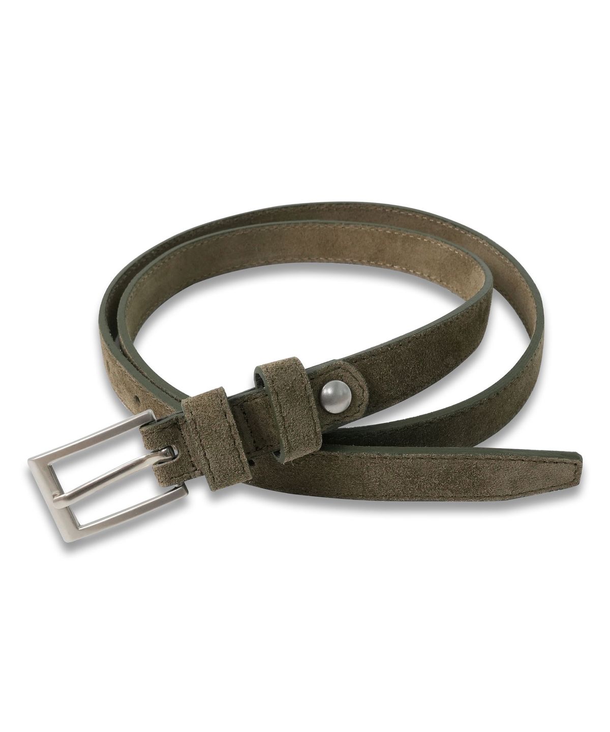 도프셉(DOFFSEPT) Simple Square Suede Belt in Khaki