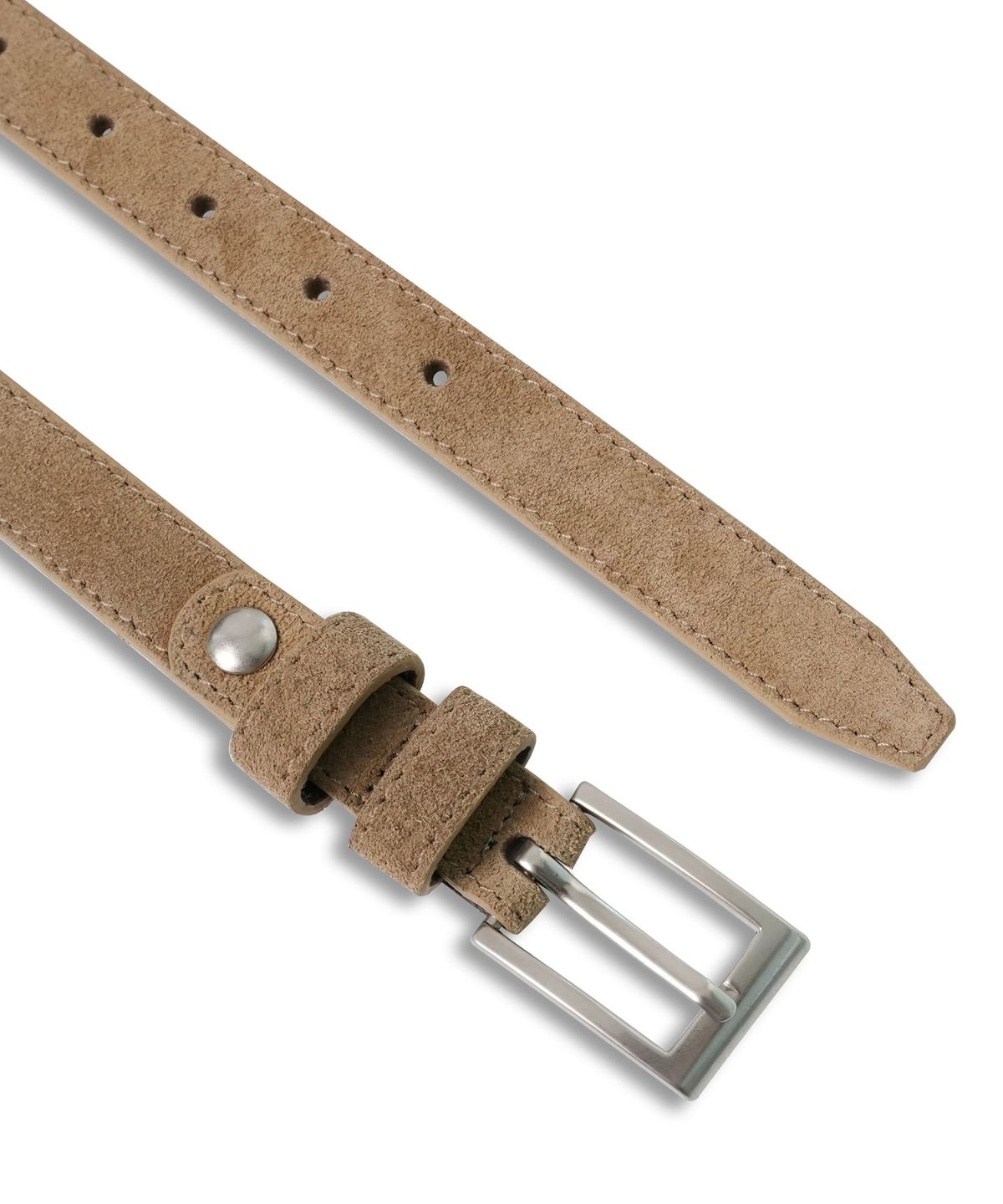 도프셉(DOFFSEPT) Simple Square Suede Belt in Beige