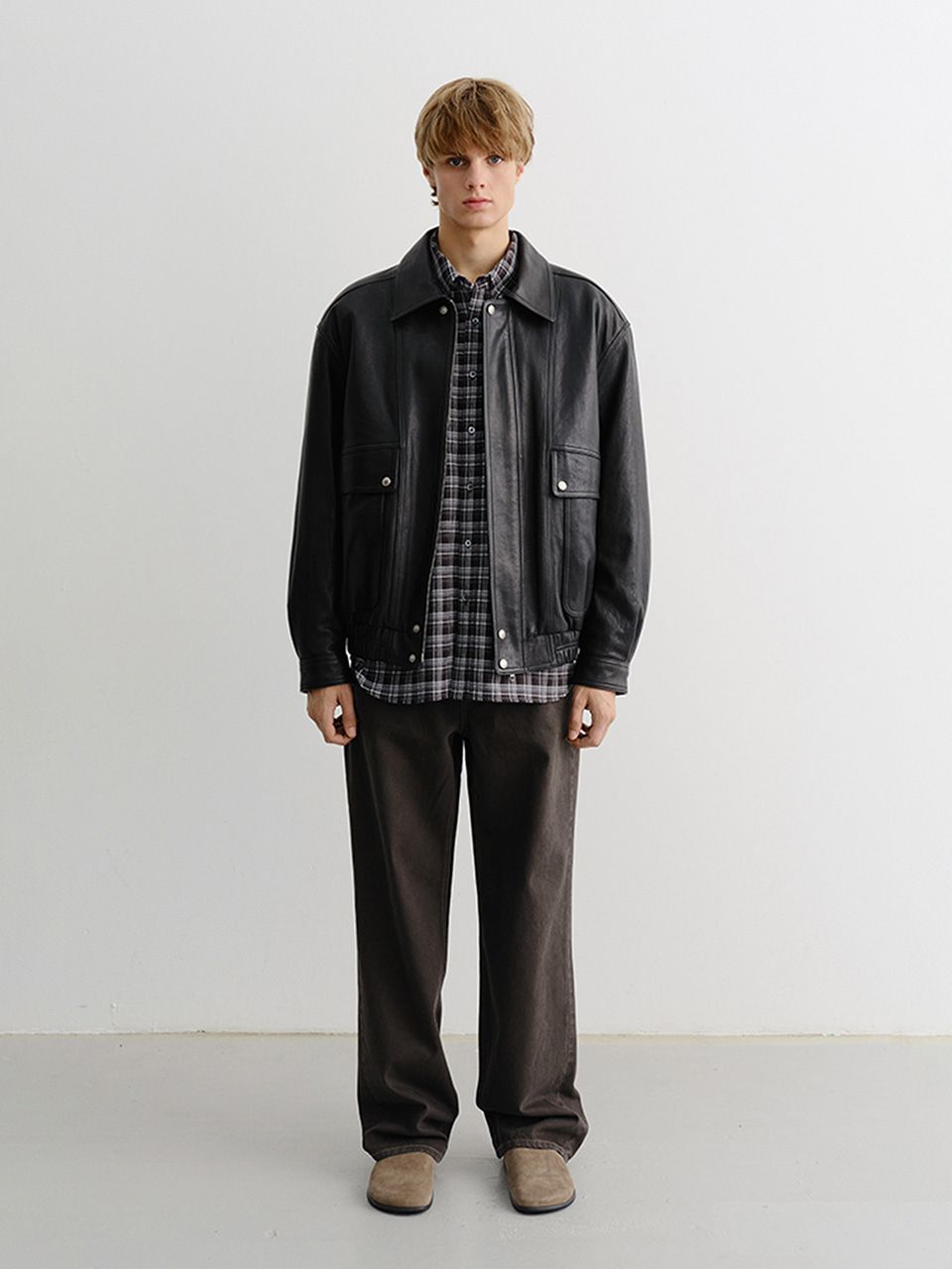 【新品未使用】DUNST OVERSIZED LEATHER レザージャケット Dunst: ブラック Lily Half フェイクレザー ジャケット | SSENSE 日本