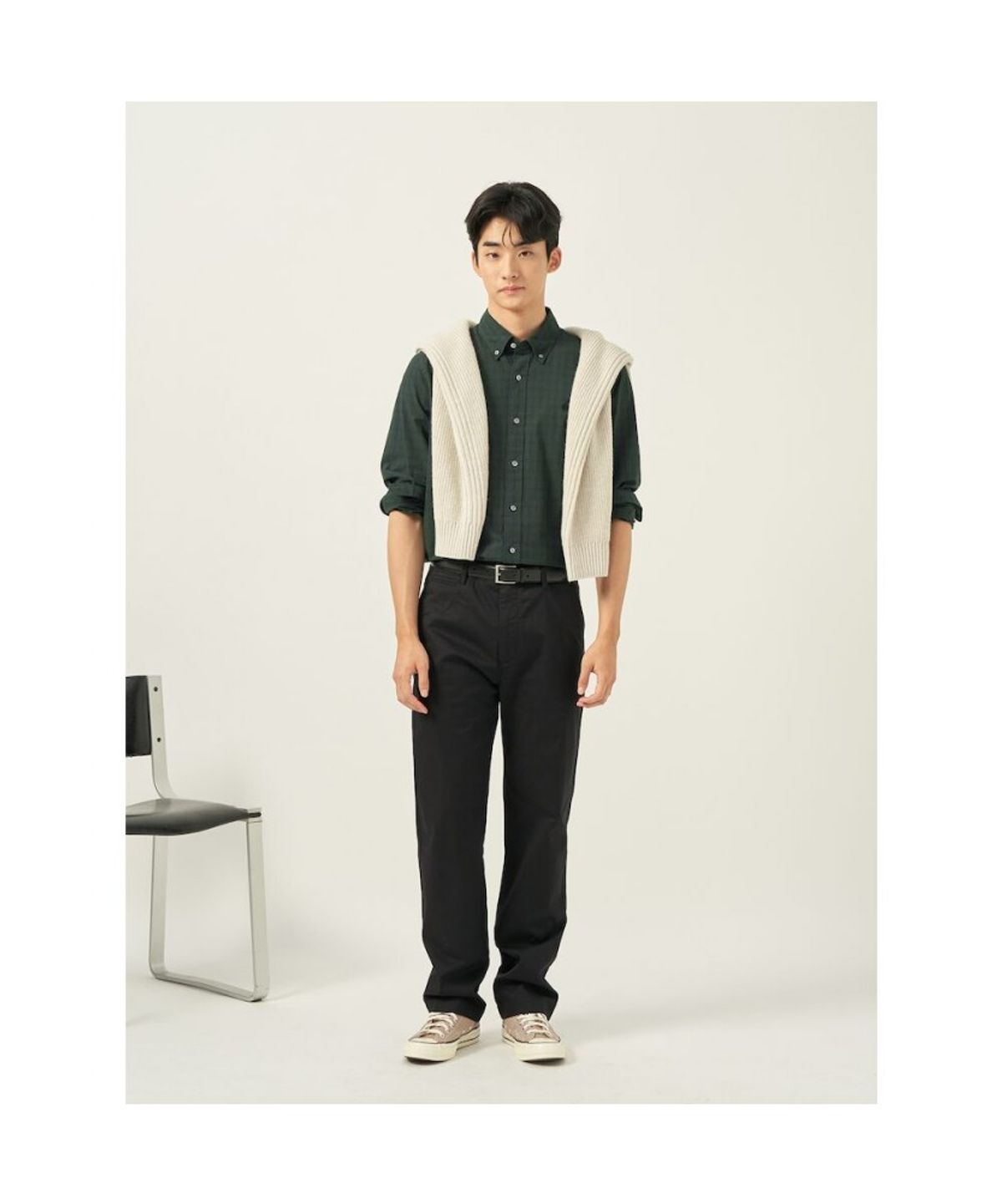 빈폴 멘(BEANPOLE MEN) 치노 컴포트핏 팬츠  블랙