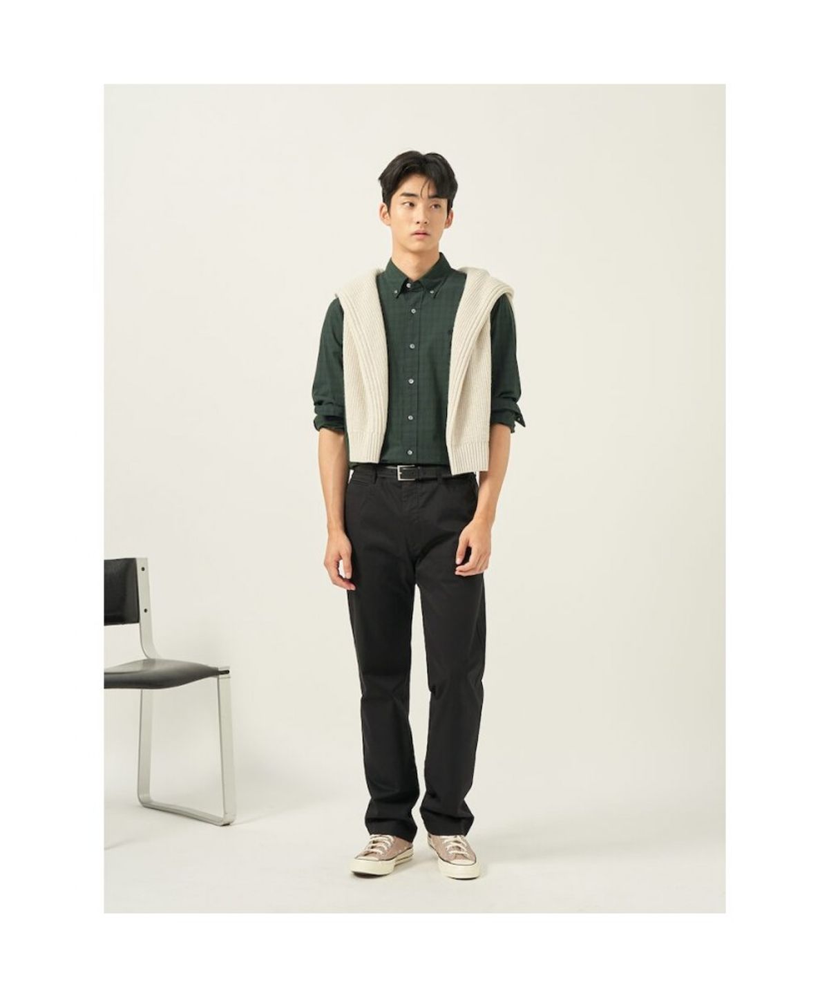 빈폴 멘(BEANPOLE MEN) 치노 컴포트핏 팬츠  블랙