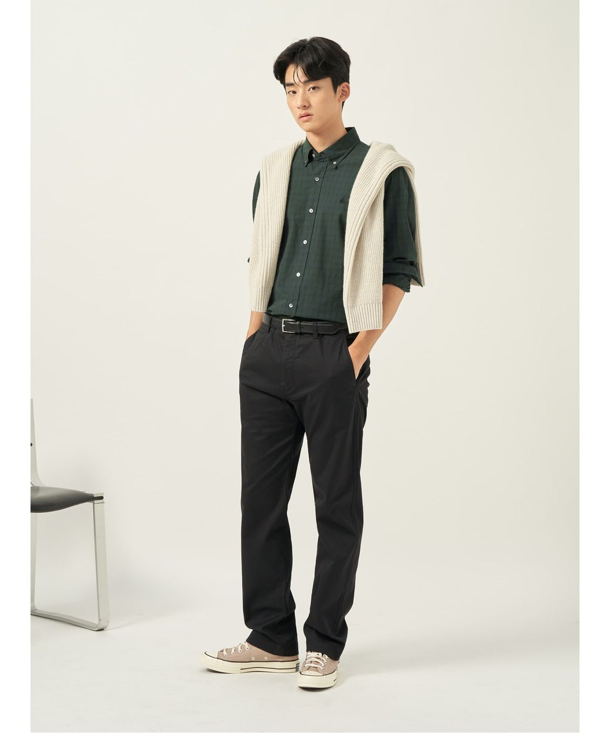 빈폴 멘(BEANPOLE MEN) 치노 컴포트핏 팬츠  블랙
