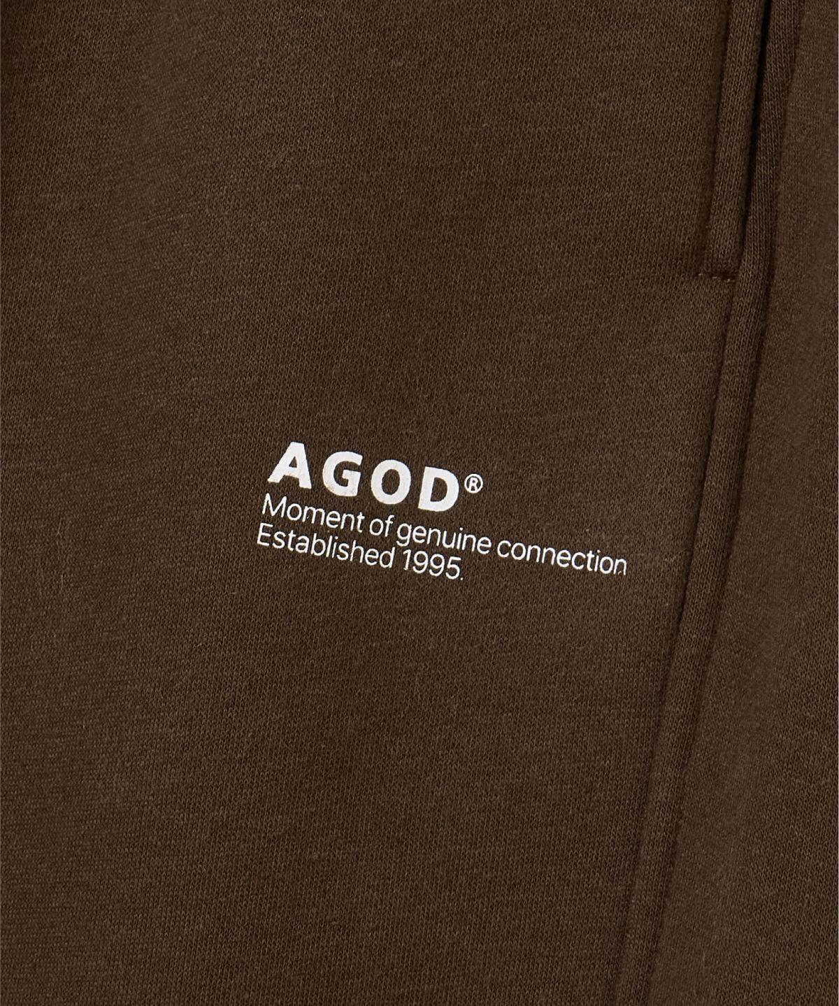 에이지오디(AGOD) 피치 기모 스웨트 팬츠 [브라운]