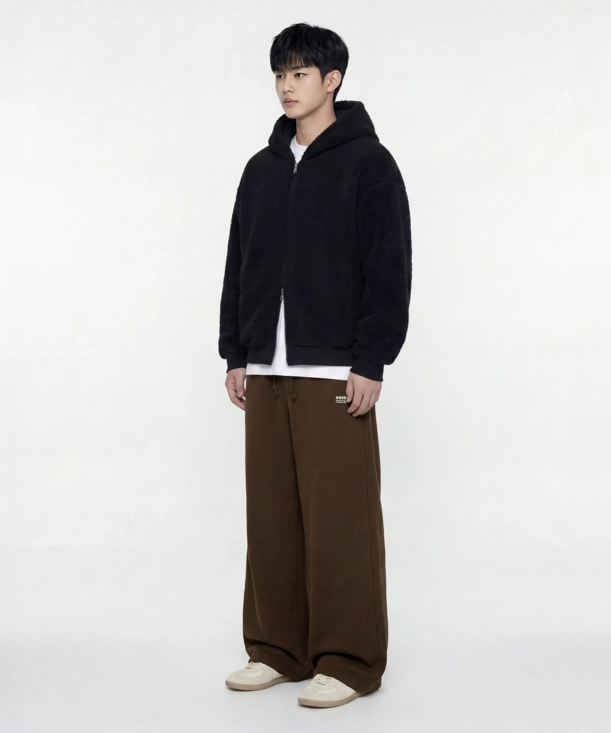 에이지오디(AGOD) 피치 기모 스웨트 팬츠 [브라운]