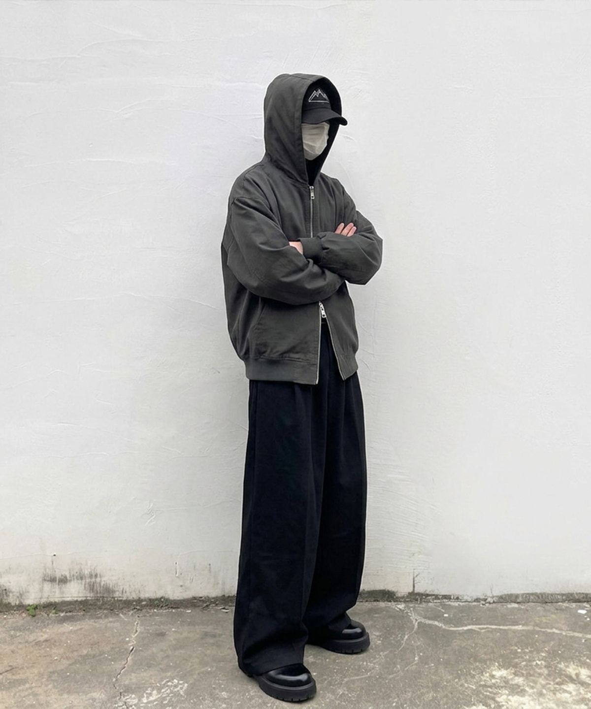 에이지오디(AGOD) 바이오 워싱 립스탑 후드 자켓 [챠콜]